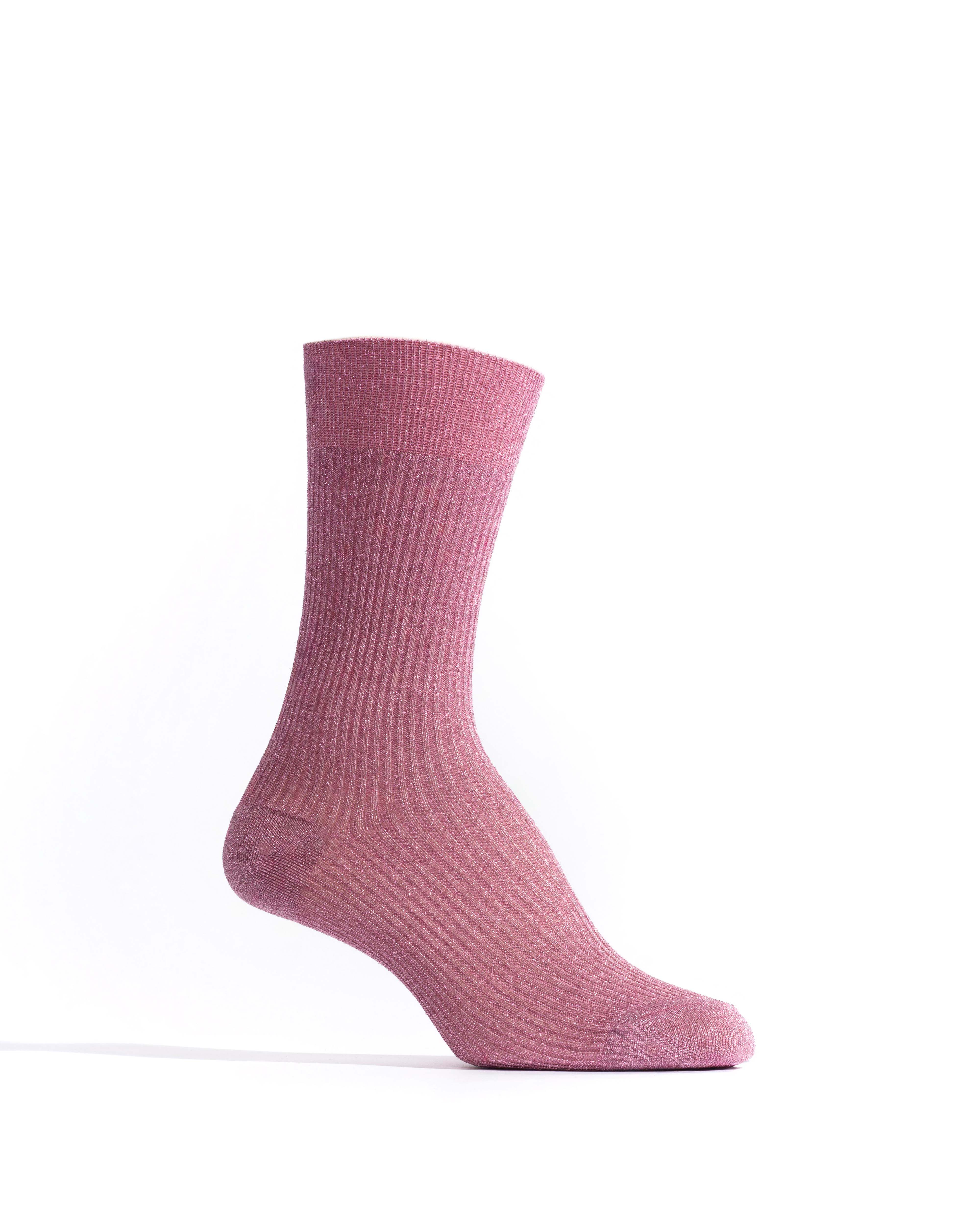 Noa glitter socks 52% nylon 48% polyester Burned rose - Image 2
