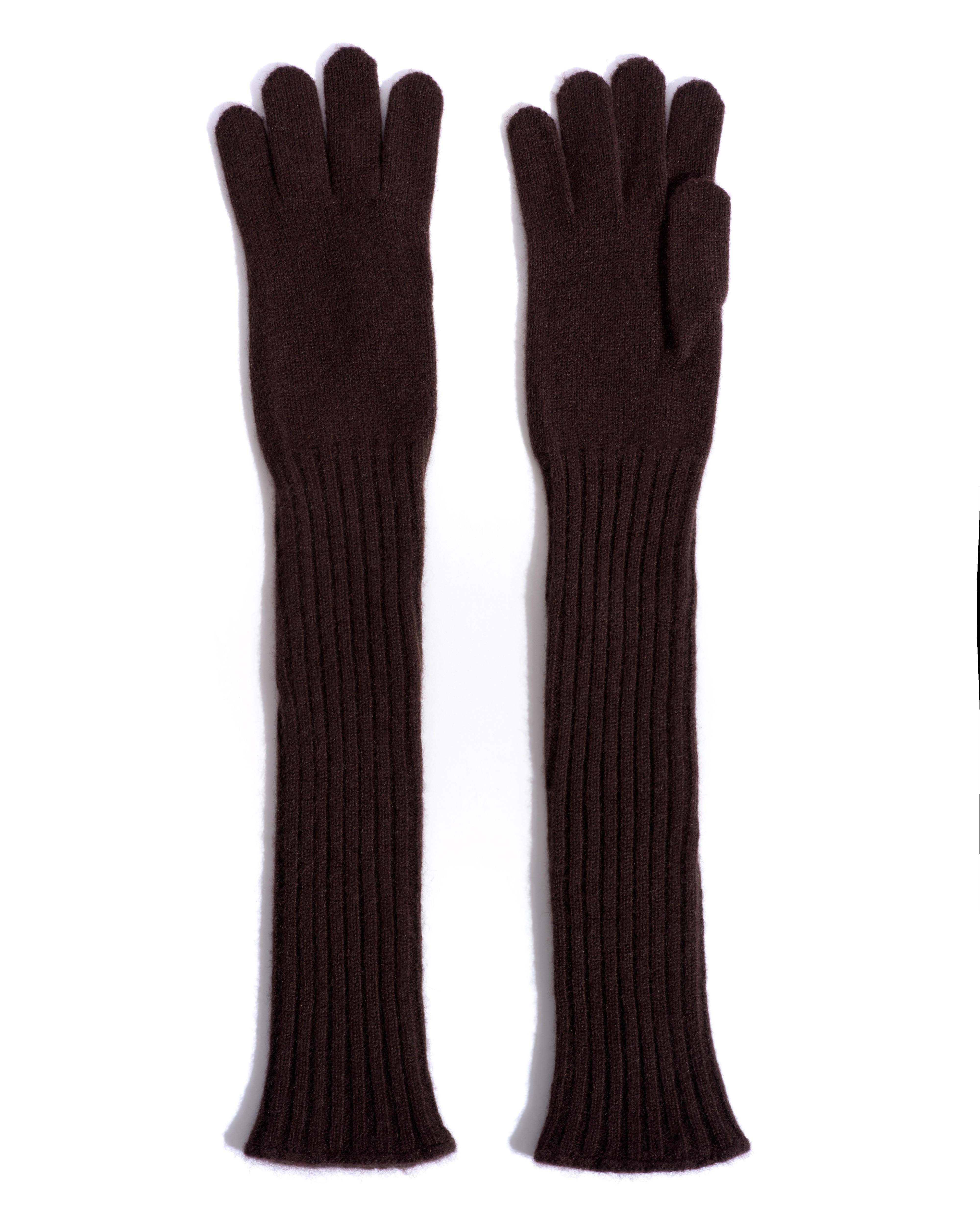 Nola cashmere gloves 100% cashmere Coffee brown - Image 2