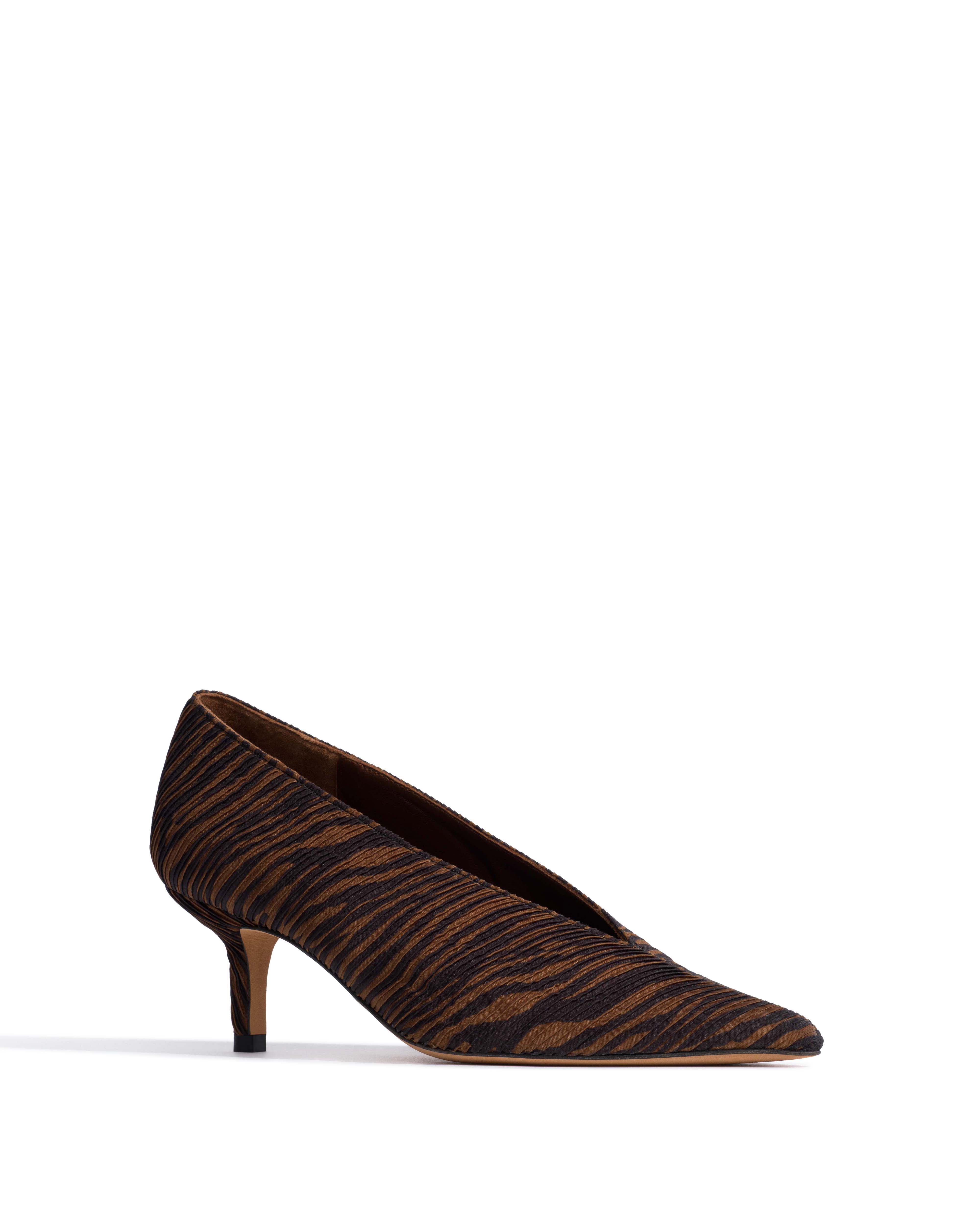Phia 55 pin Pleated zebra Chocolate shades - Image 2
