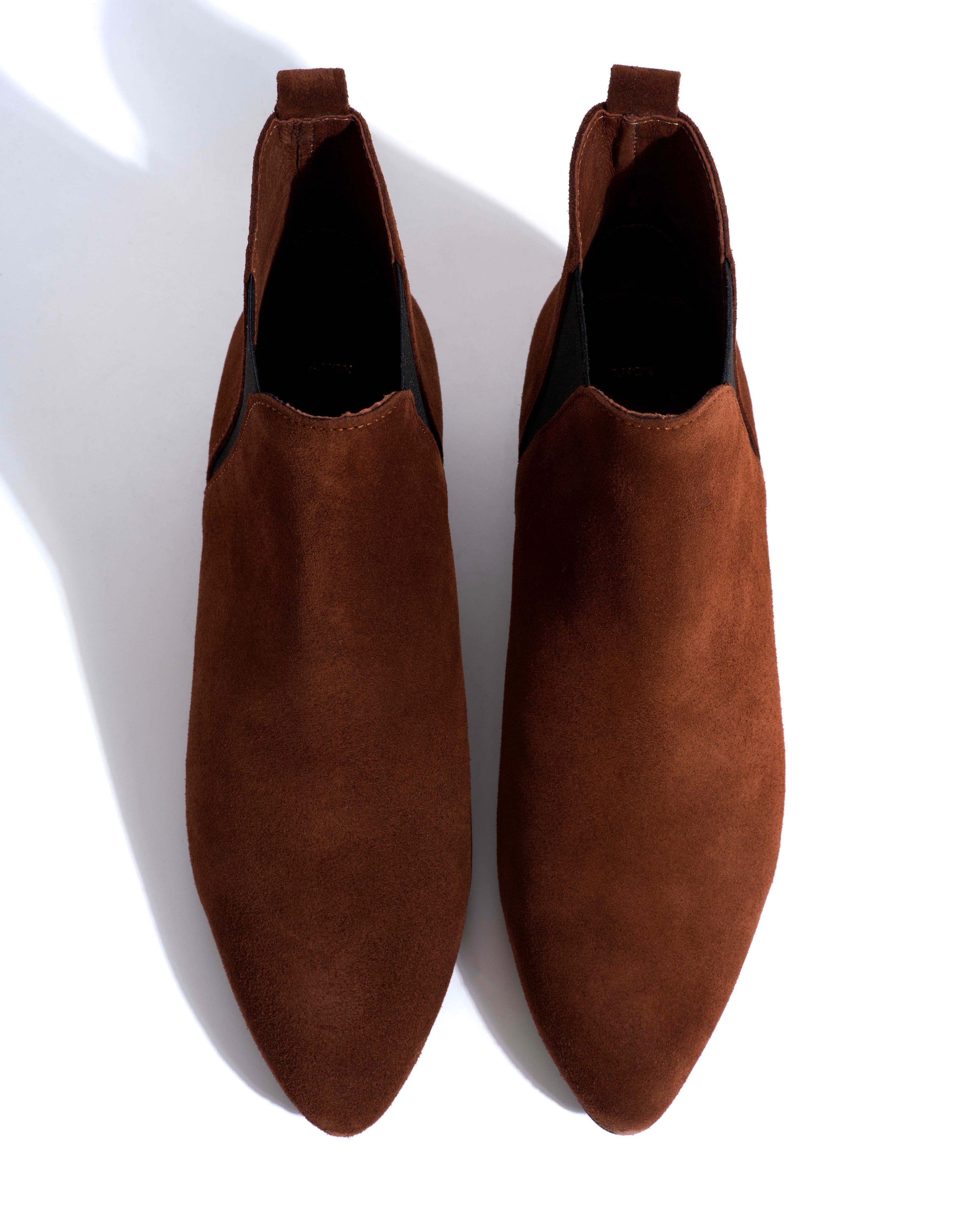 Rita Calf suede Chocolate - Image 4