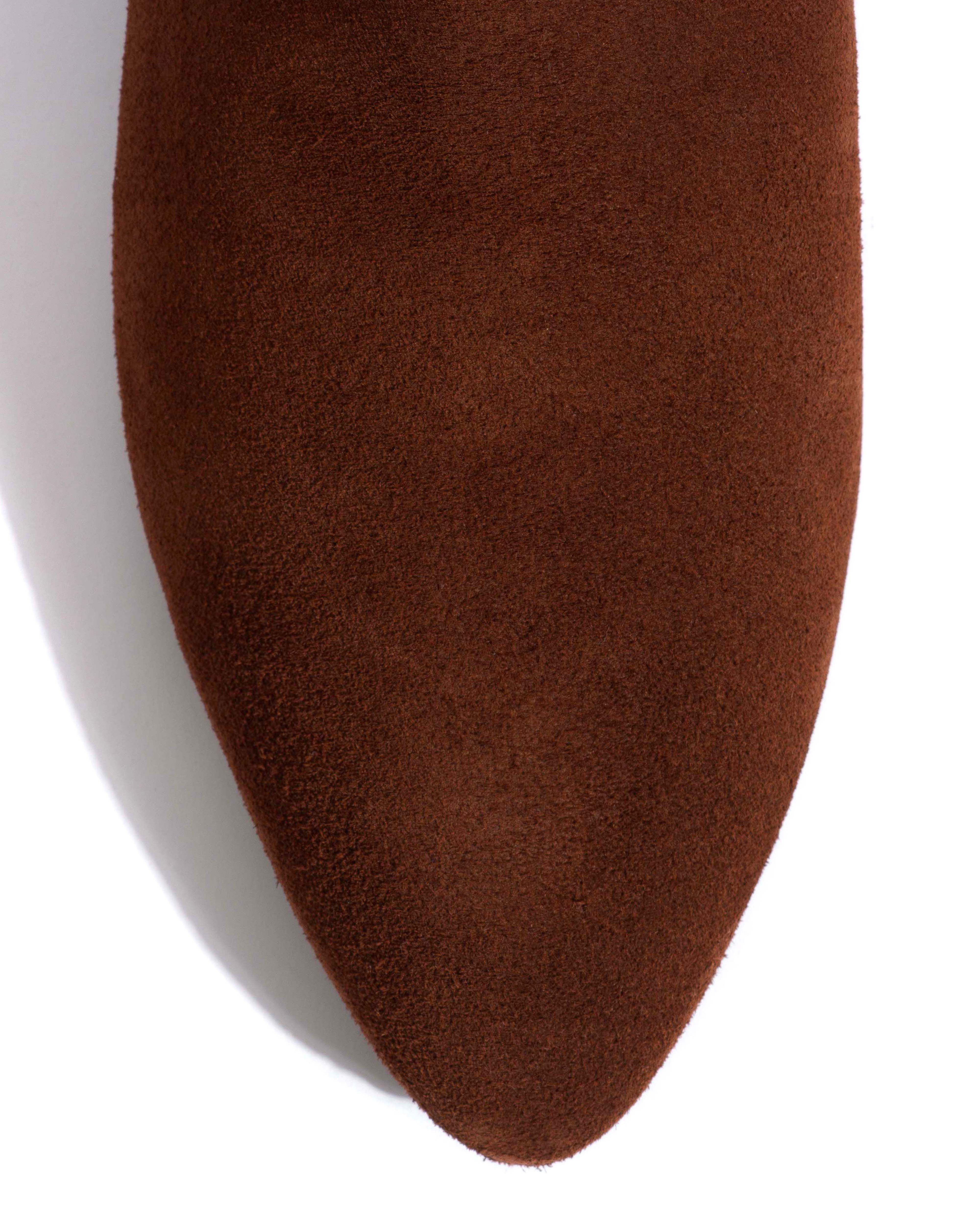 Rita Calf suede Chocolate - Image 5