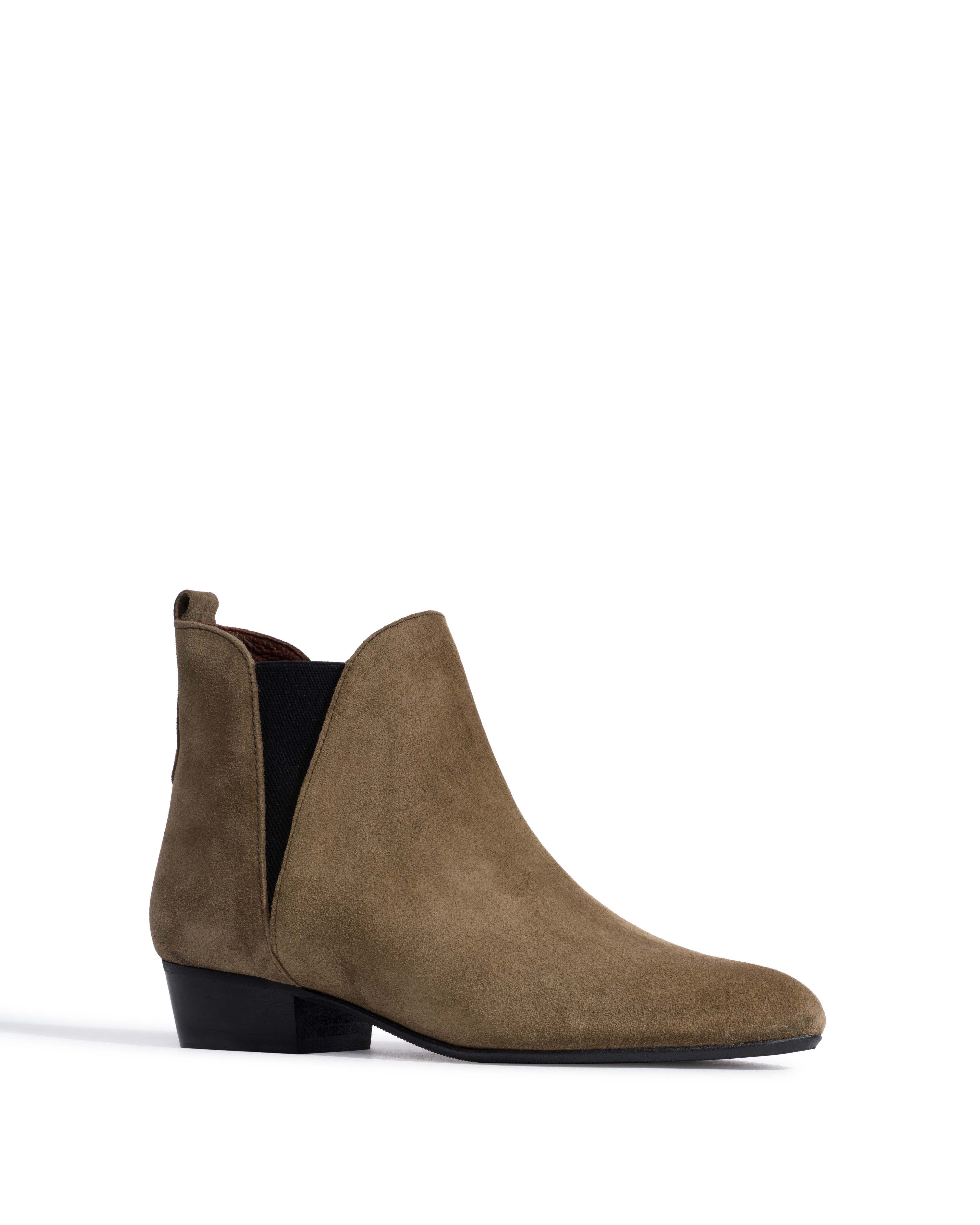 Rita Calf suede Dried olive - Image 2