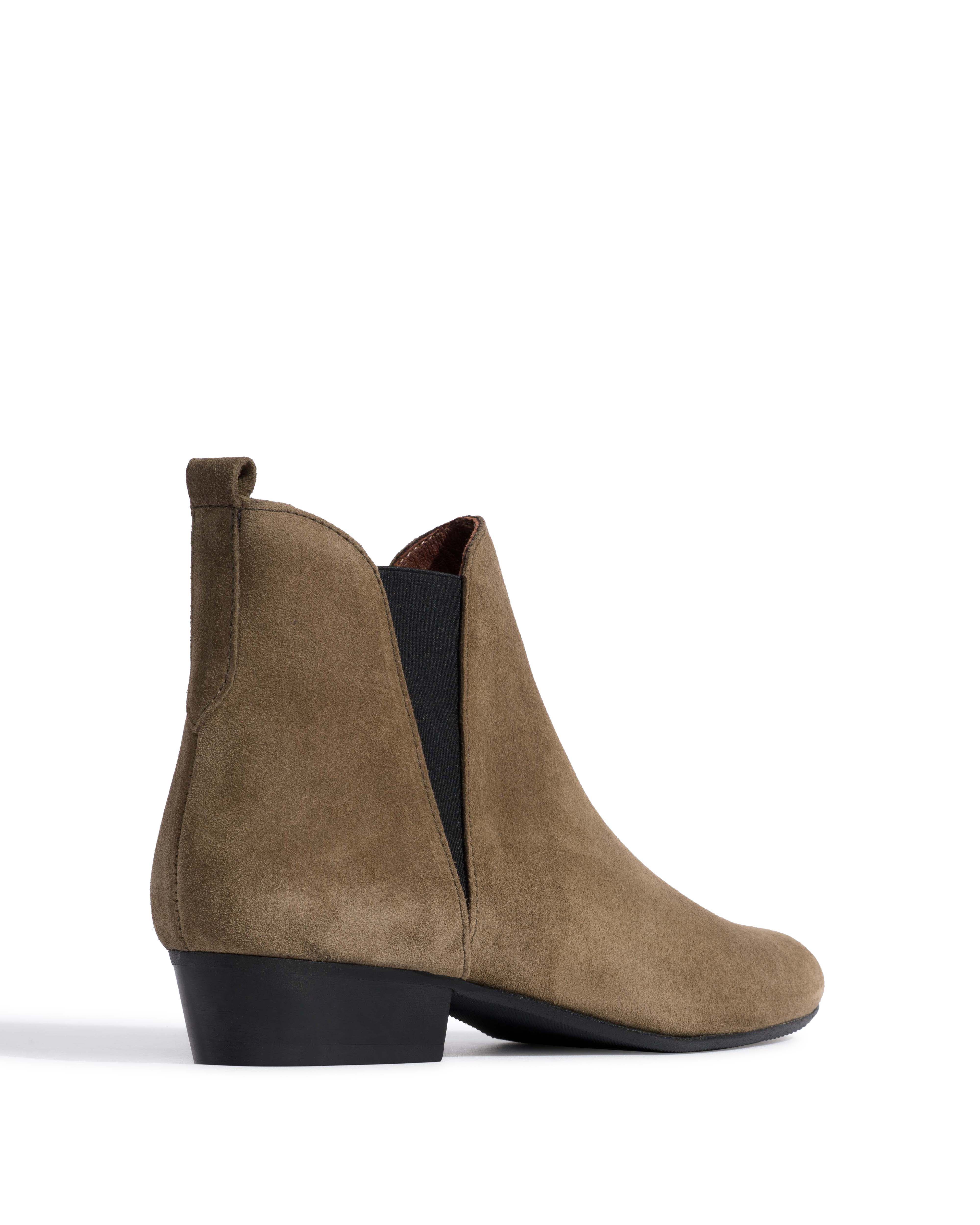Rita Calf suede Dried olive - Image 3