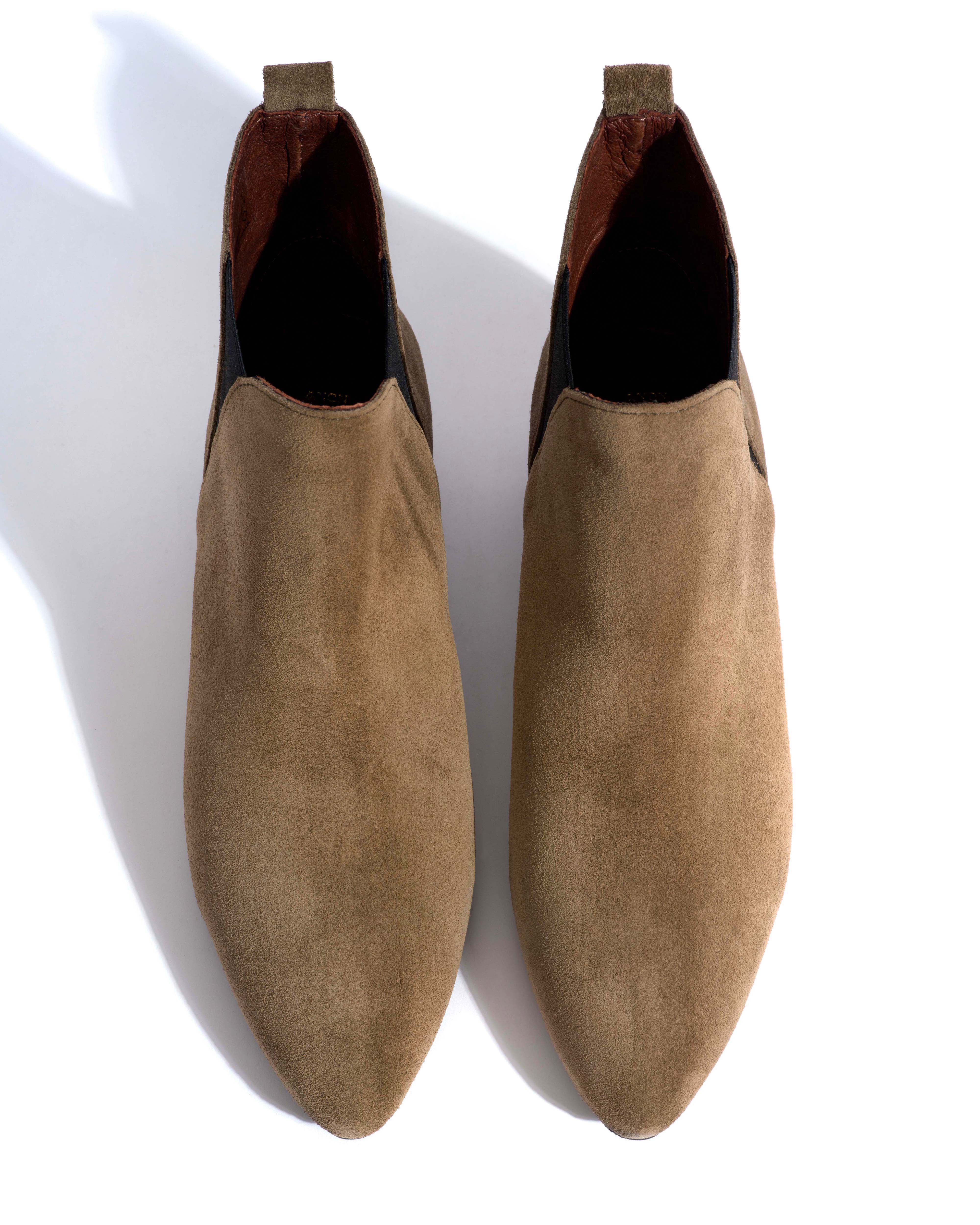 Rita Calf suede Dried olive - Image 4