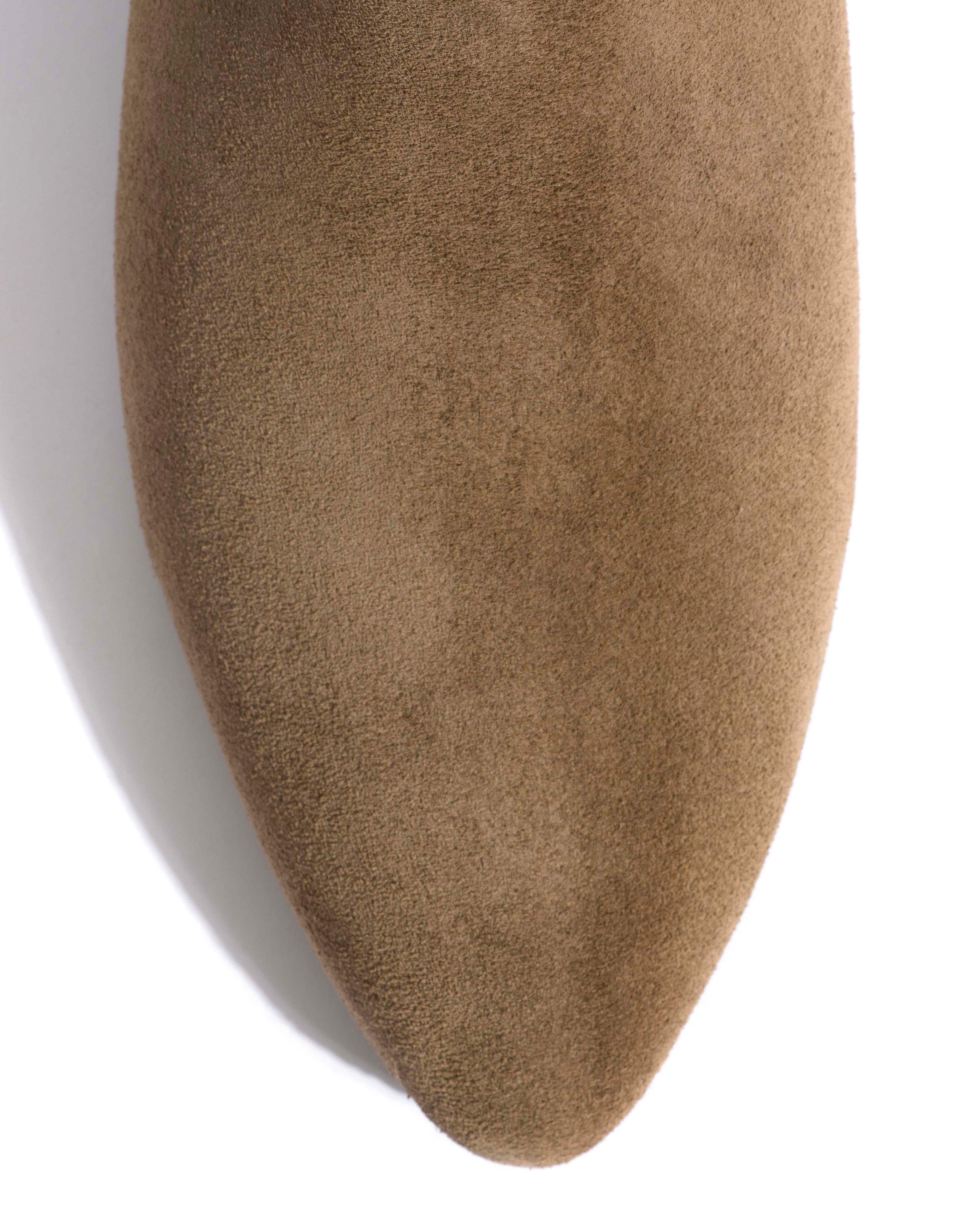 Rita Calf suede Dried olive - Image 5