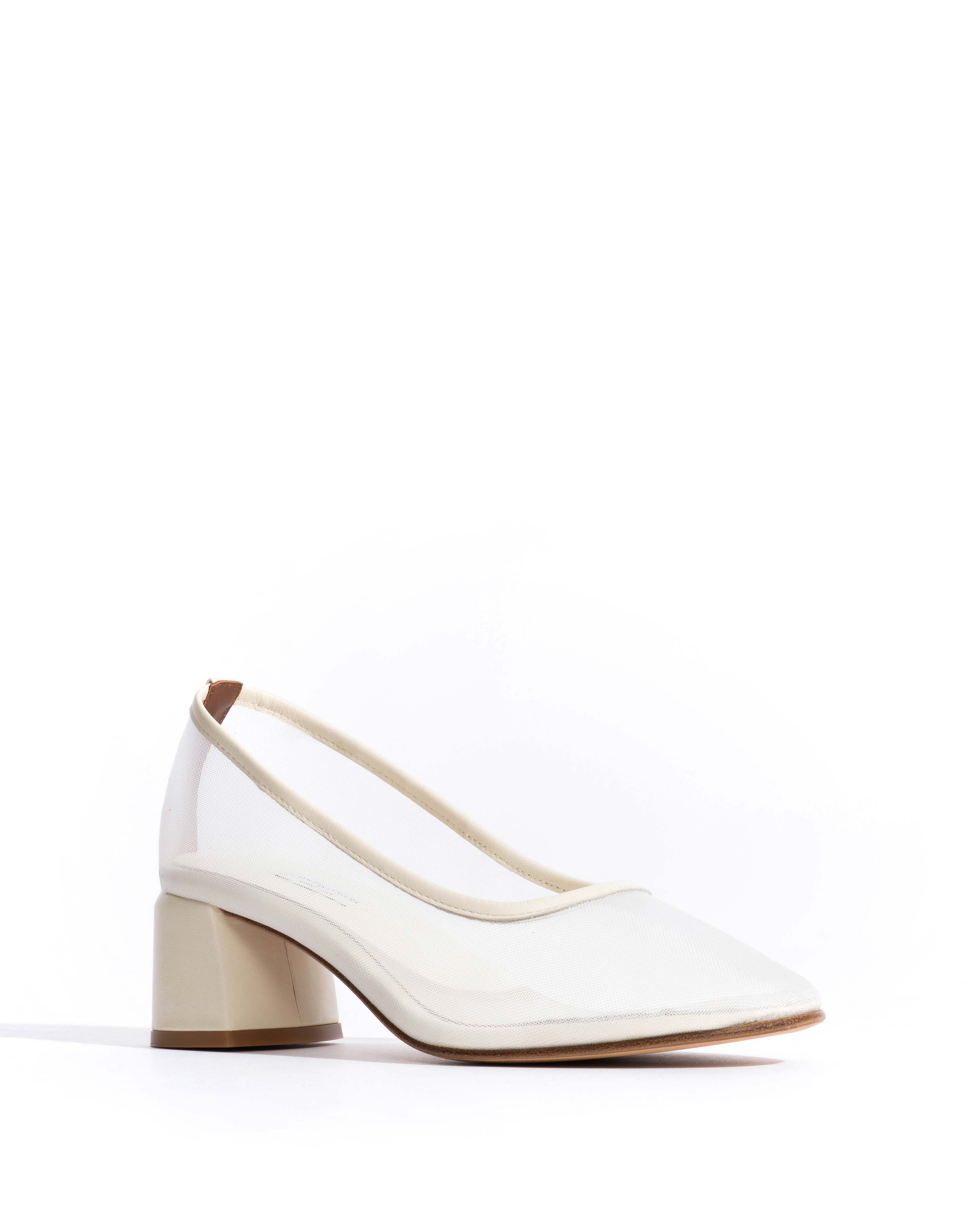 Sacha 40 mesh Shiny lamb & mesh White sand - Image 2