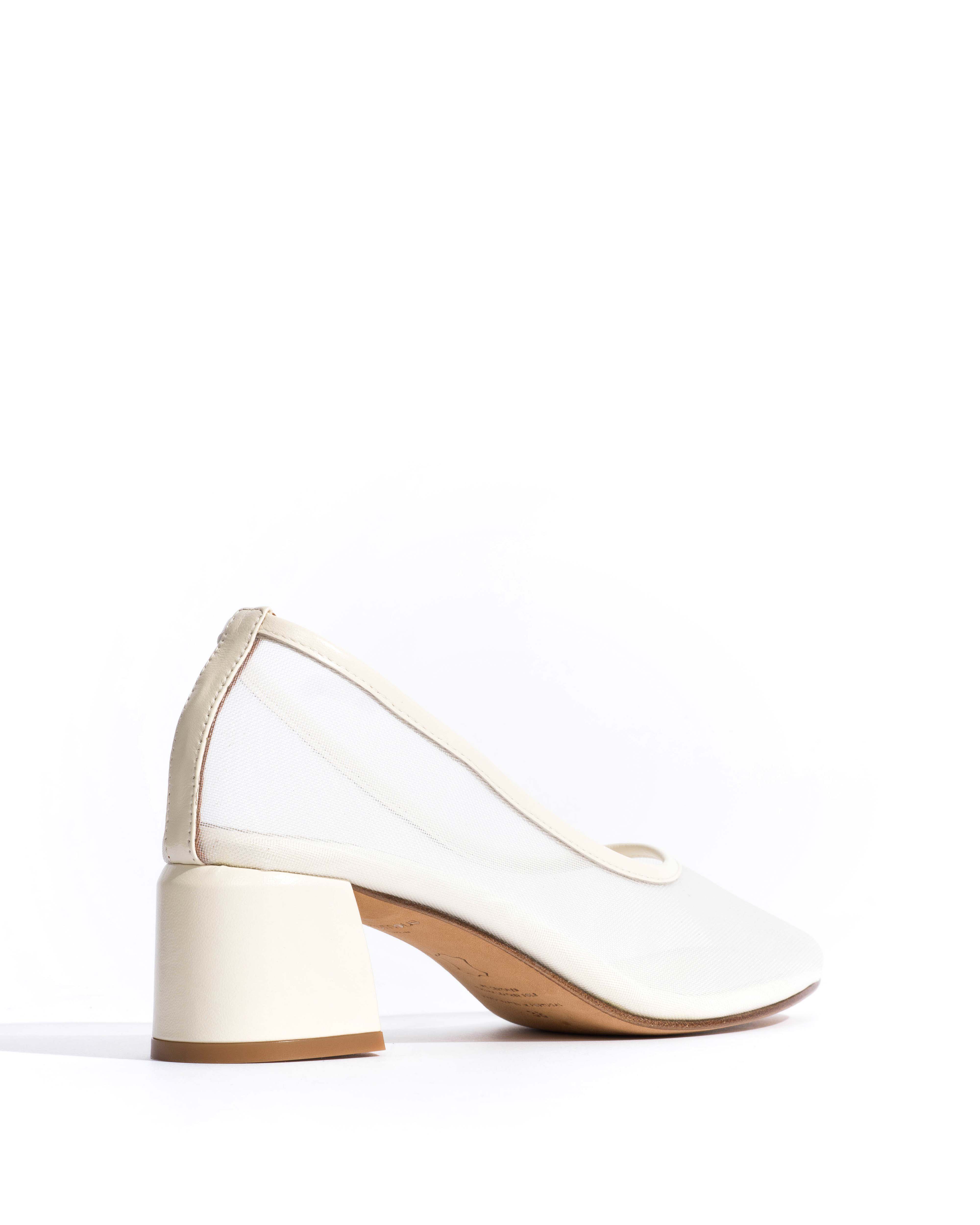 Sacha 40 mesh Shiny lamb & mesh White sand - Image 3