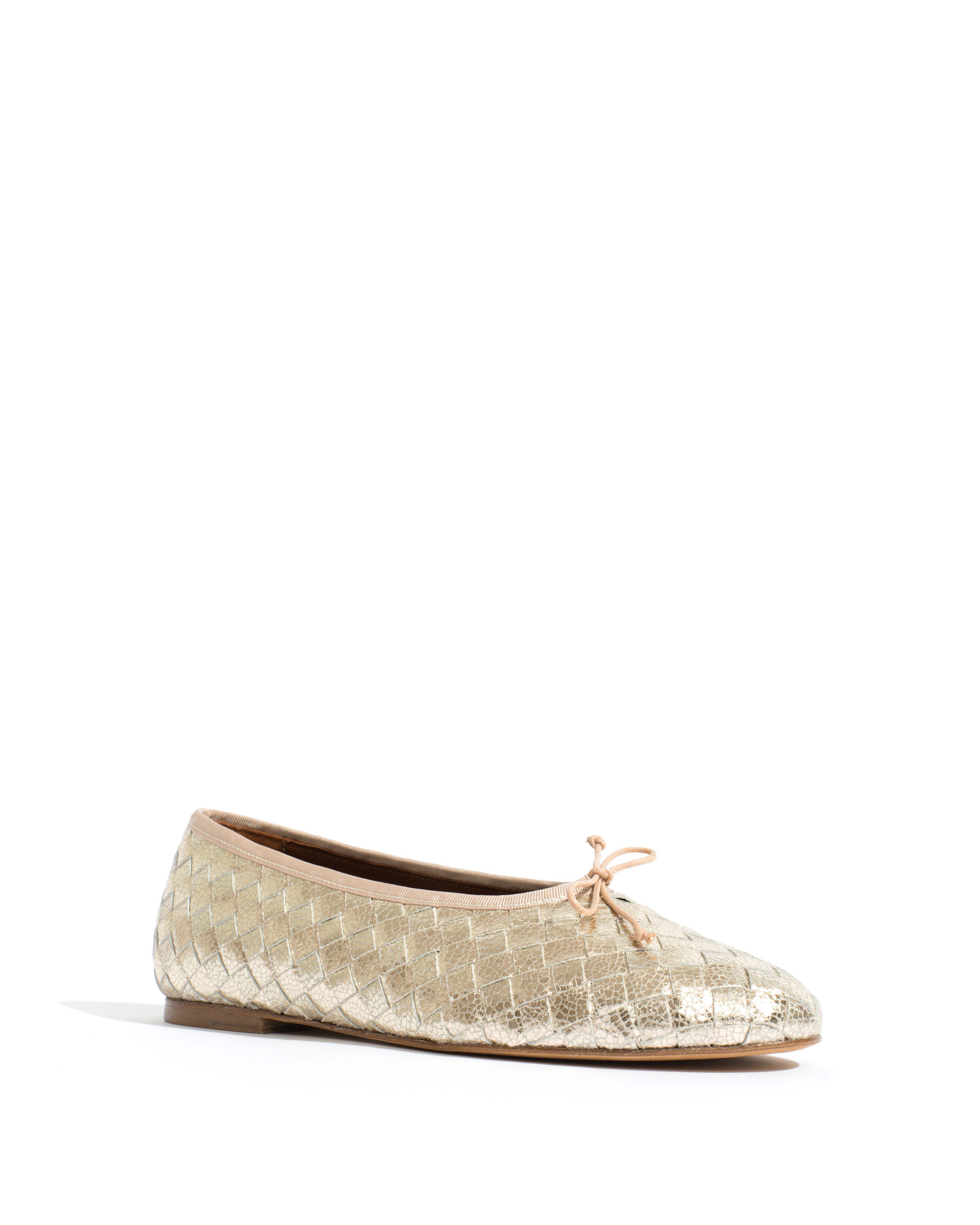 Sacha interlace Grained metallic goat Champagne - Image 2