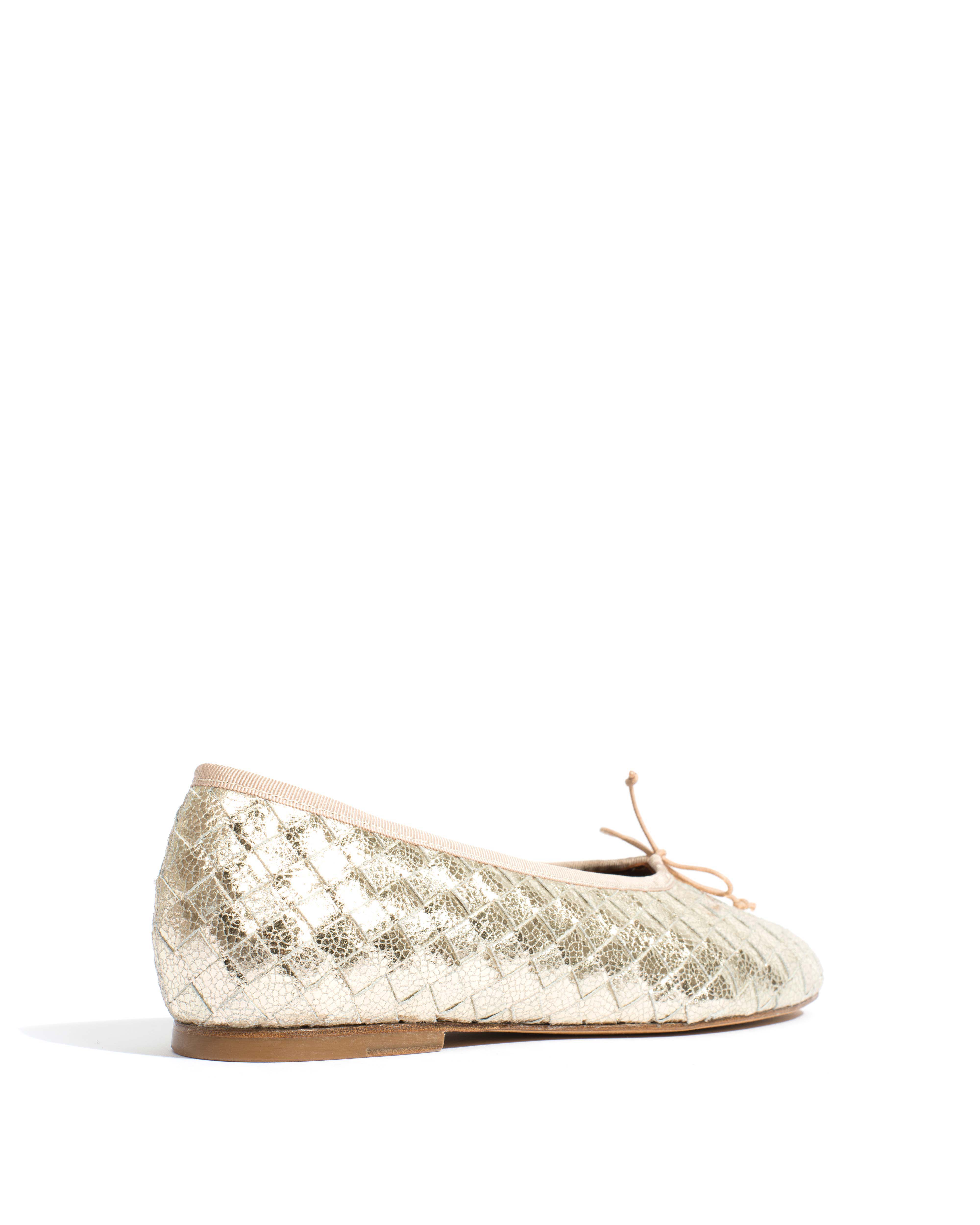 Sacha interlace Grained metallic goat Champagne - Image 3