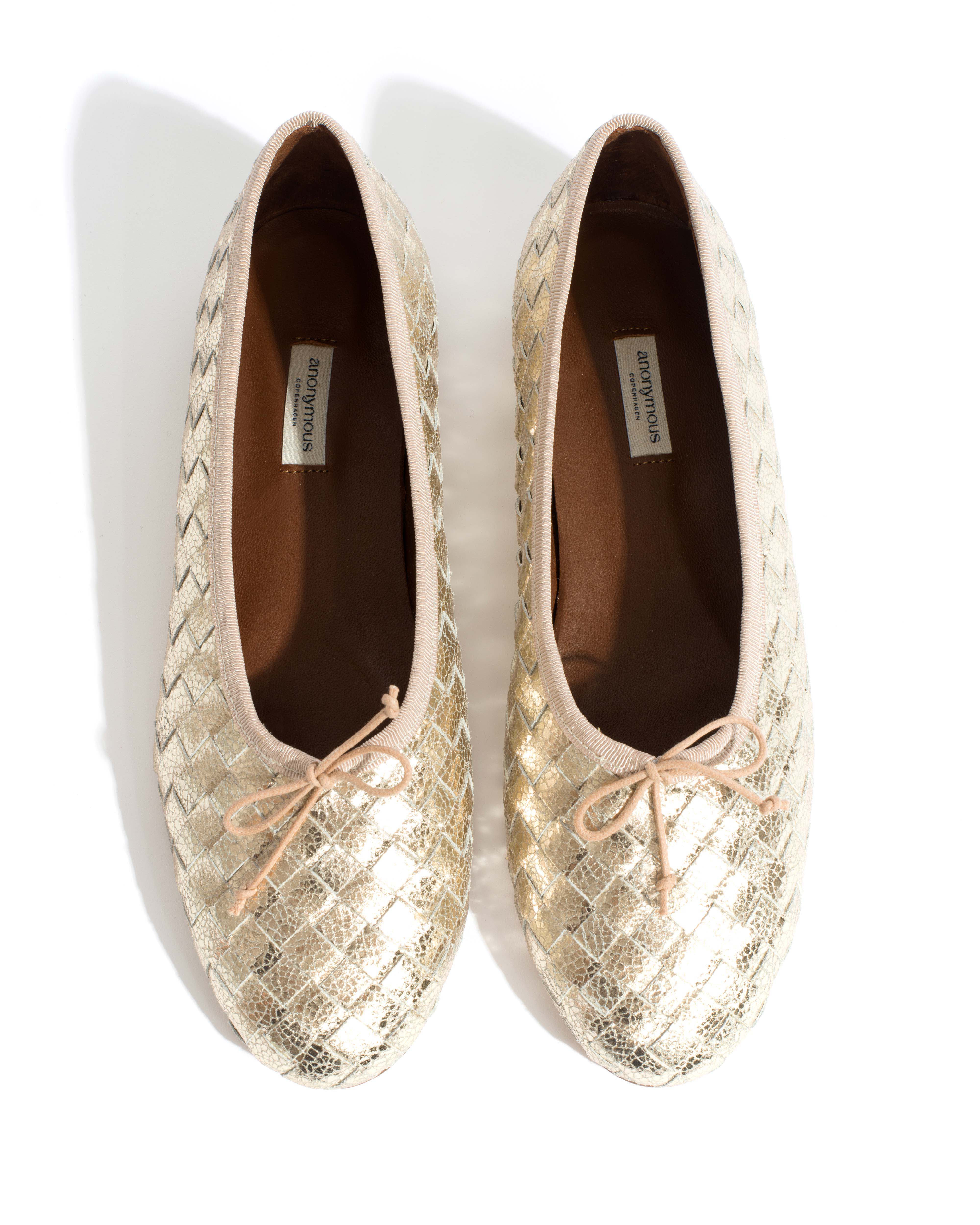 Sacha interlace Grained metallic goat Champagne - Image 4