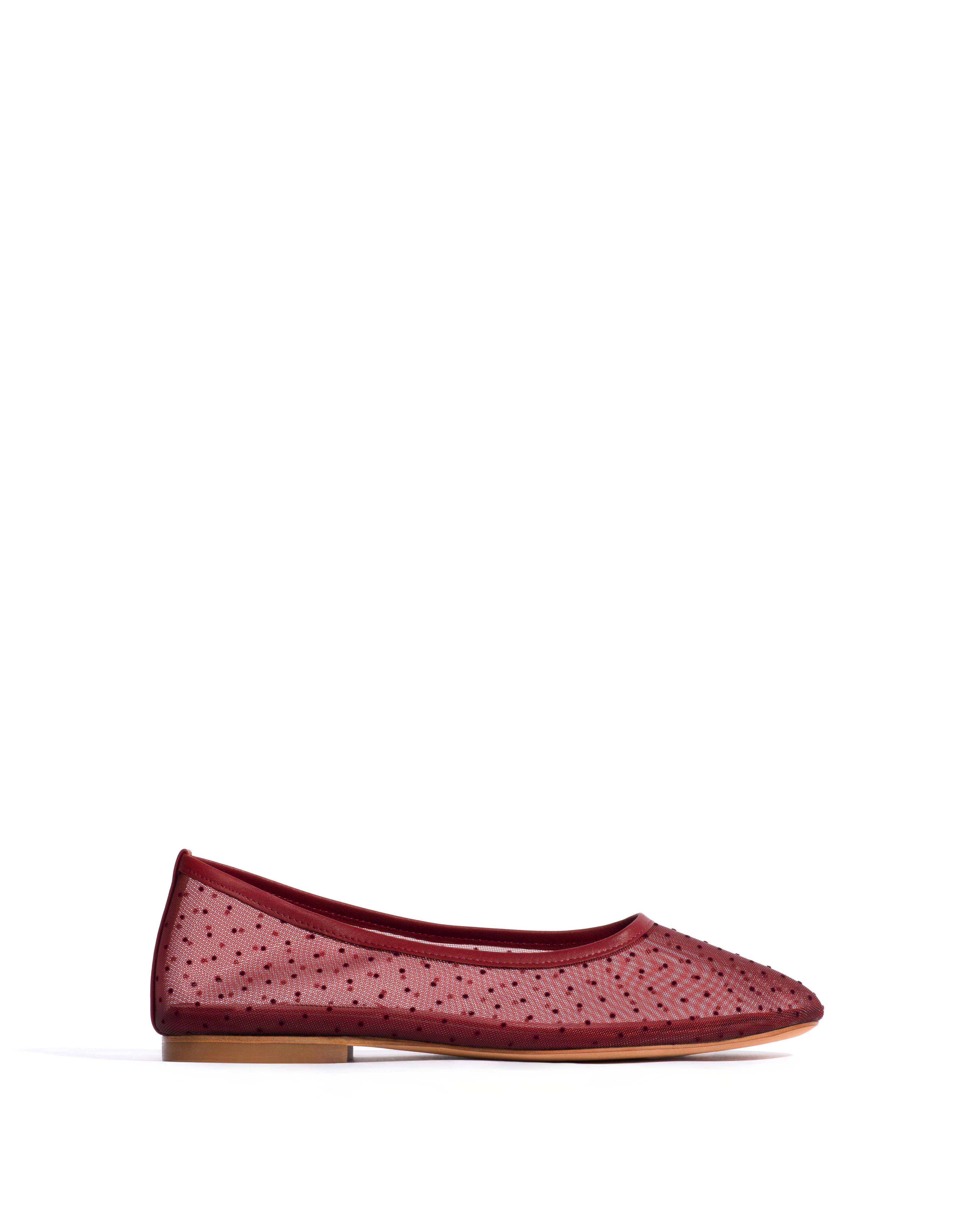 Sacha mesh Shiny lamb & dot velvet mesh Pomegranate