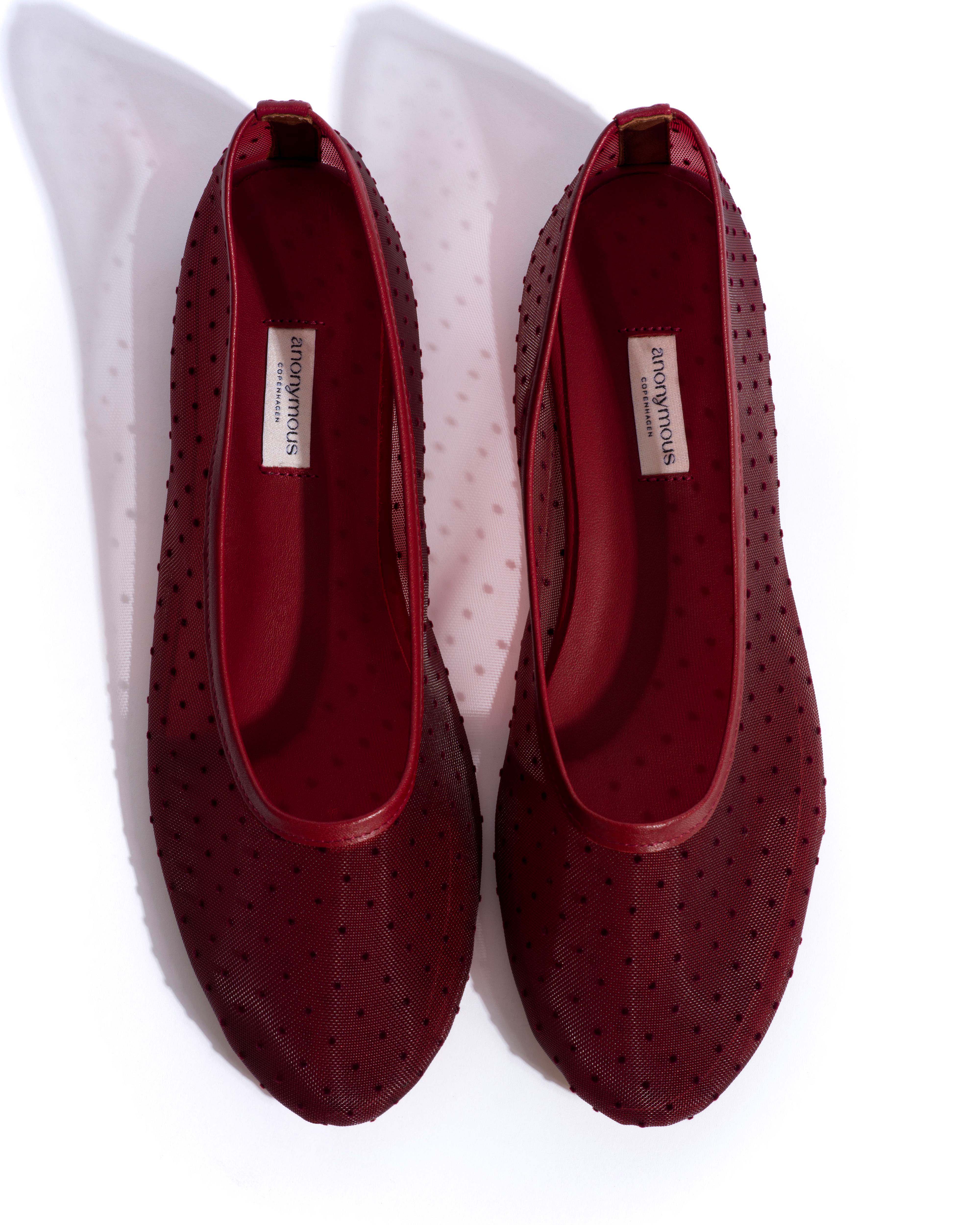 Sacha mesh Shiny lamb & dot velvet mesh Pomegranate - Image 4