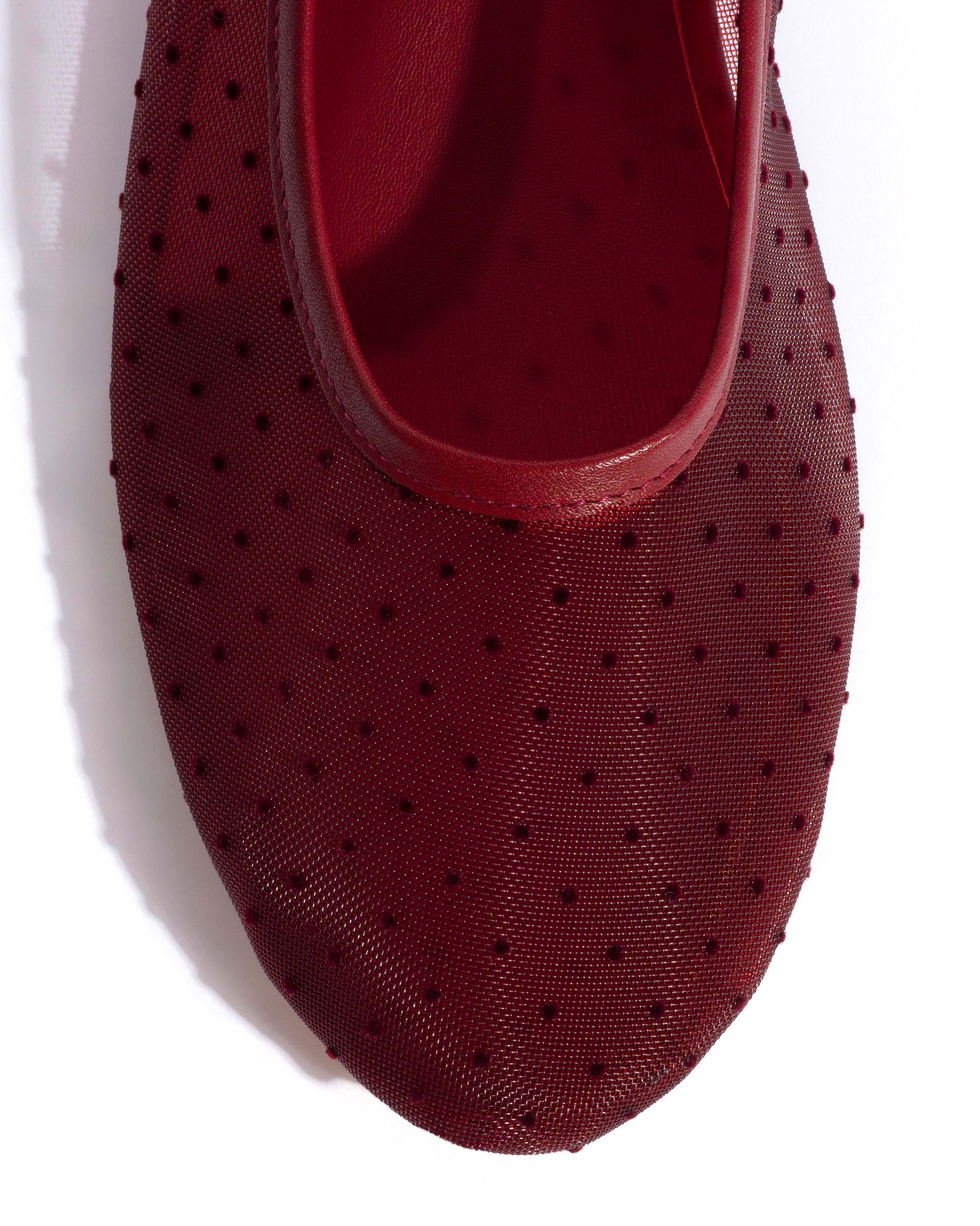 Sacha mesh Shiny lamb & dot velvet mesh Pomegranate - Image 5