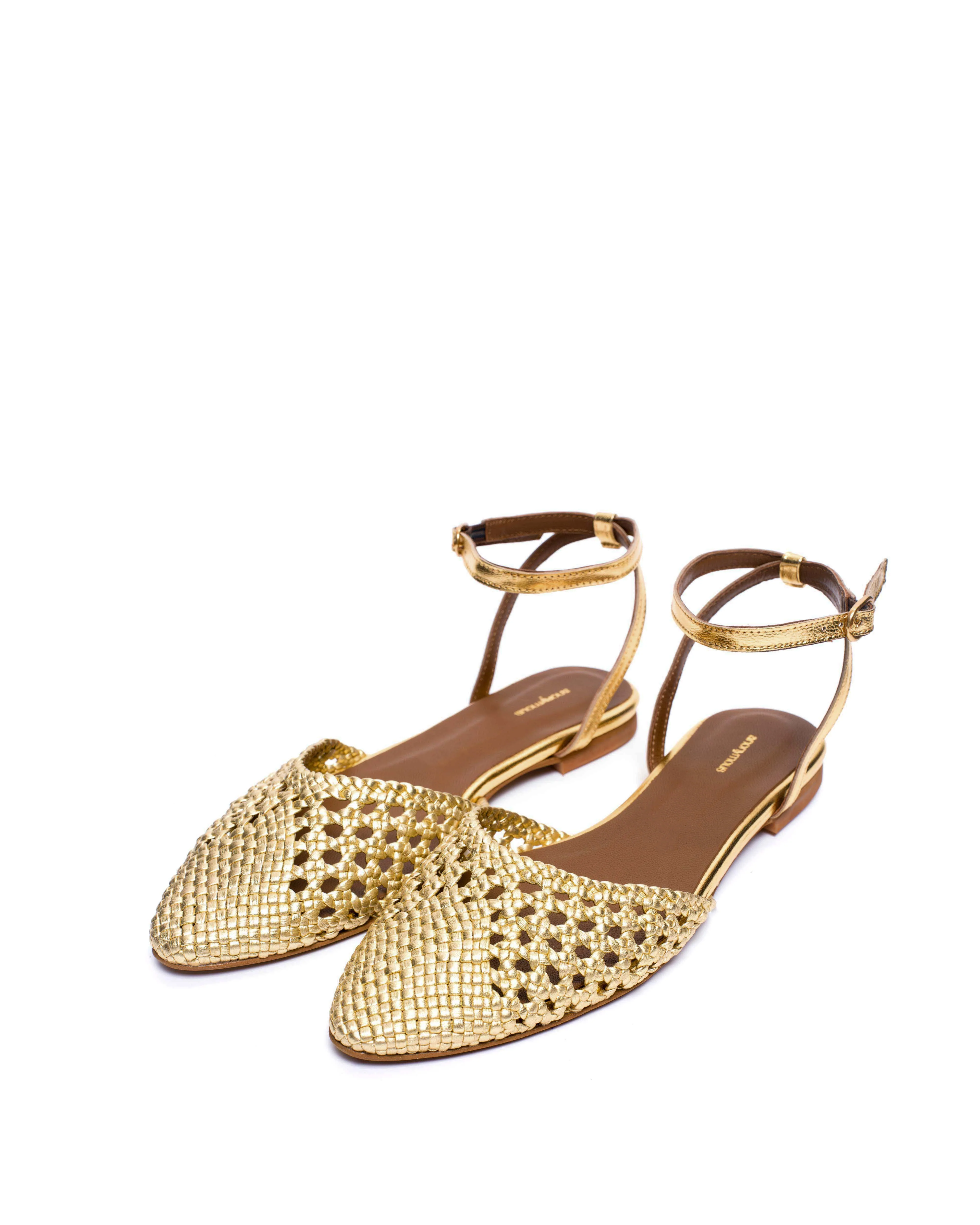 Senara 10 hand-braided Hand-braided leather Gold - Image 2