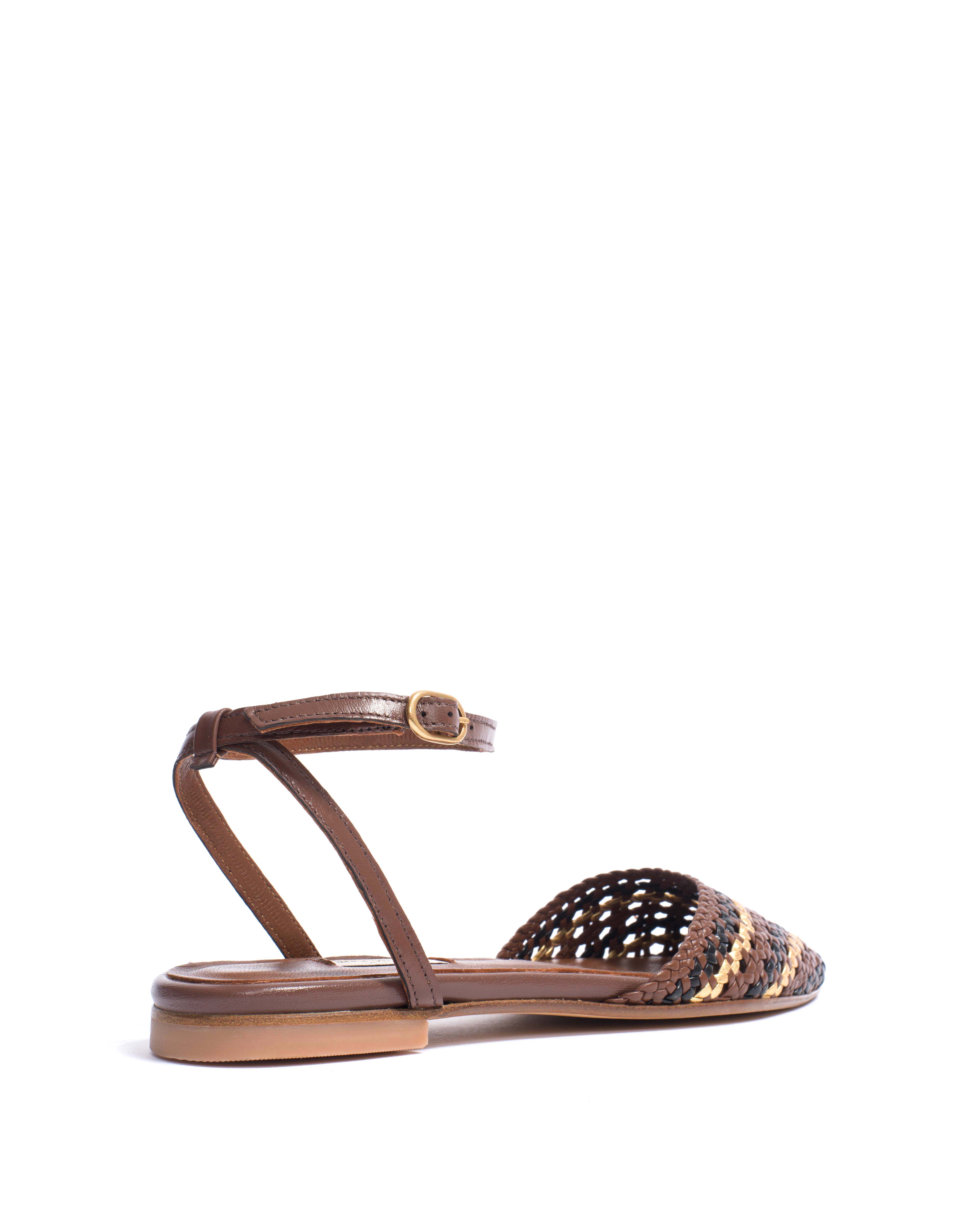 Senara 10 Hand-braided leather Chocolate mix - Image 3