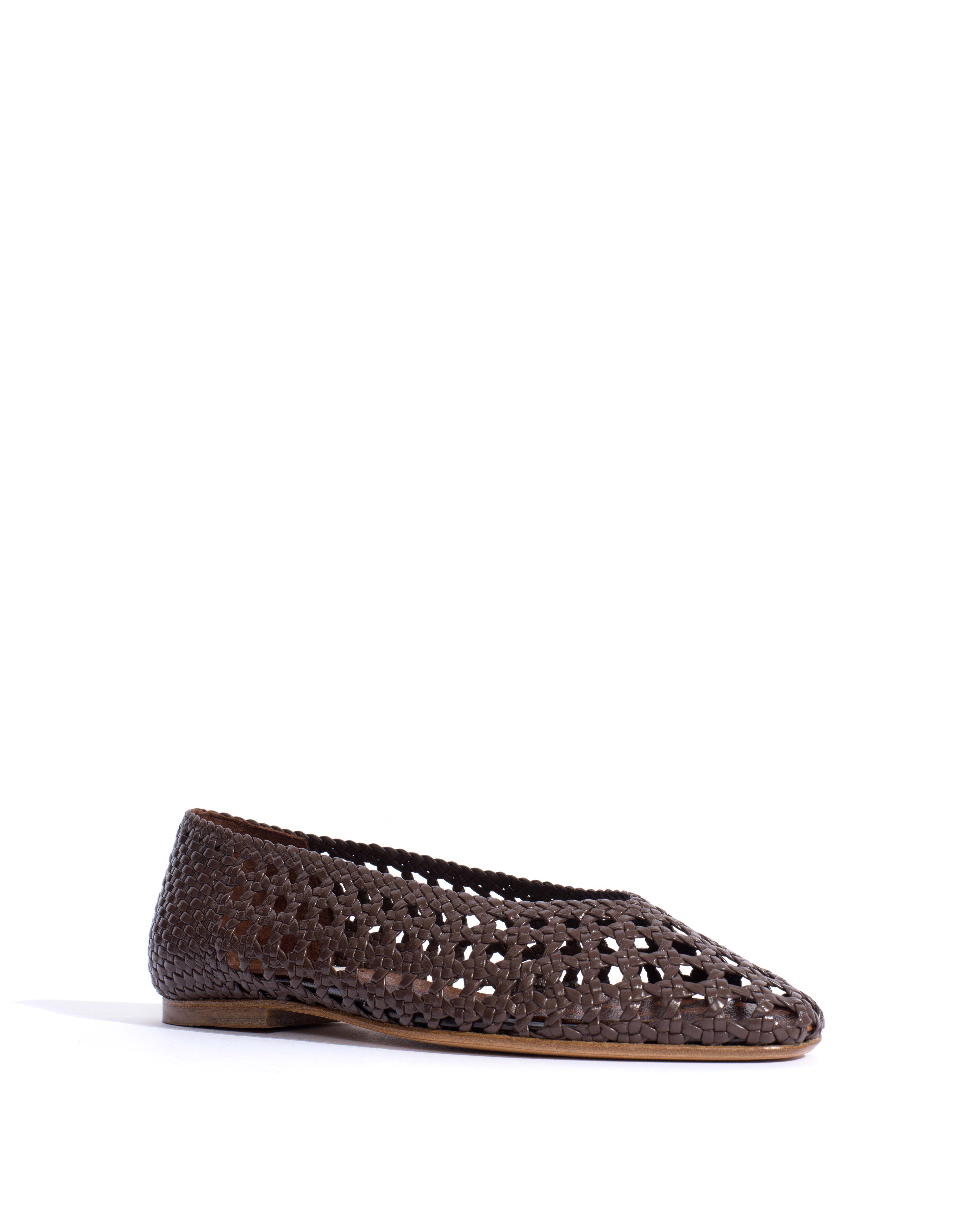 Sessi 10 hand-braided Hand-braided leather Coffee brown - Image 2
