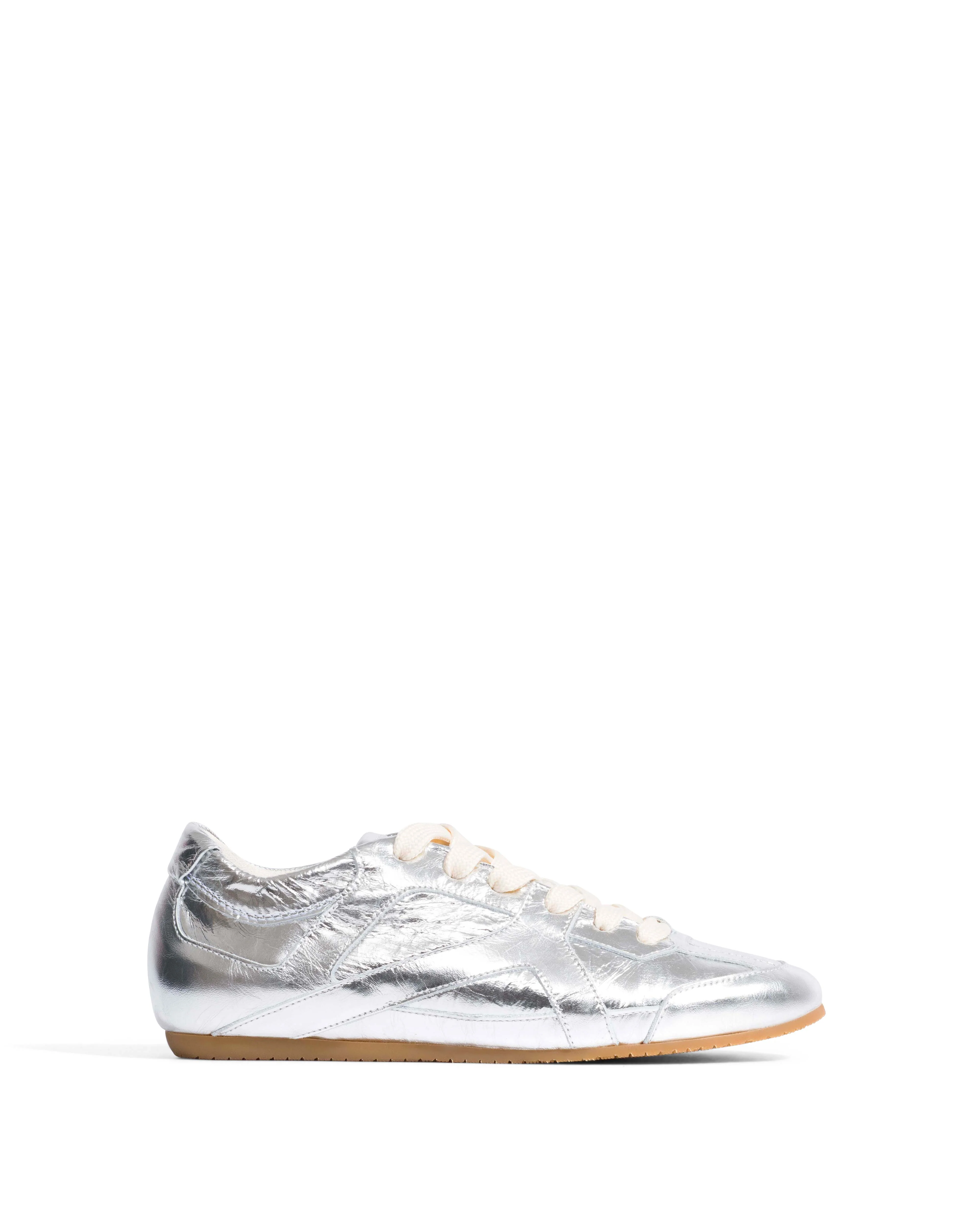 Sneakerina Crinkled metallic lamb Silver