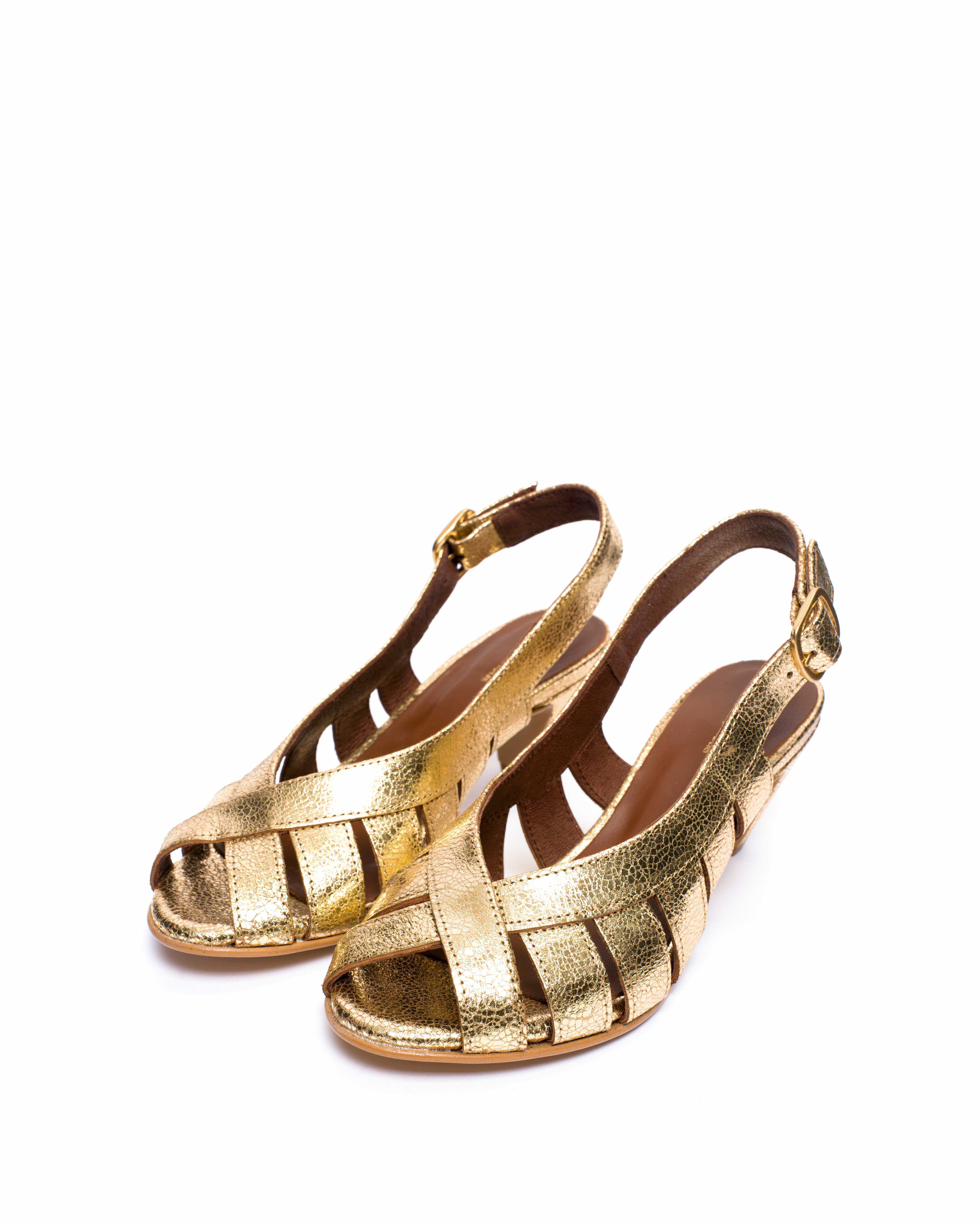 Sophie 50 stiletto Crackled metallic goat Gold - Image 2
