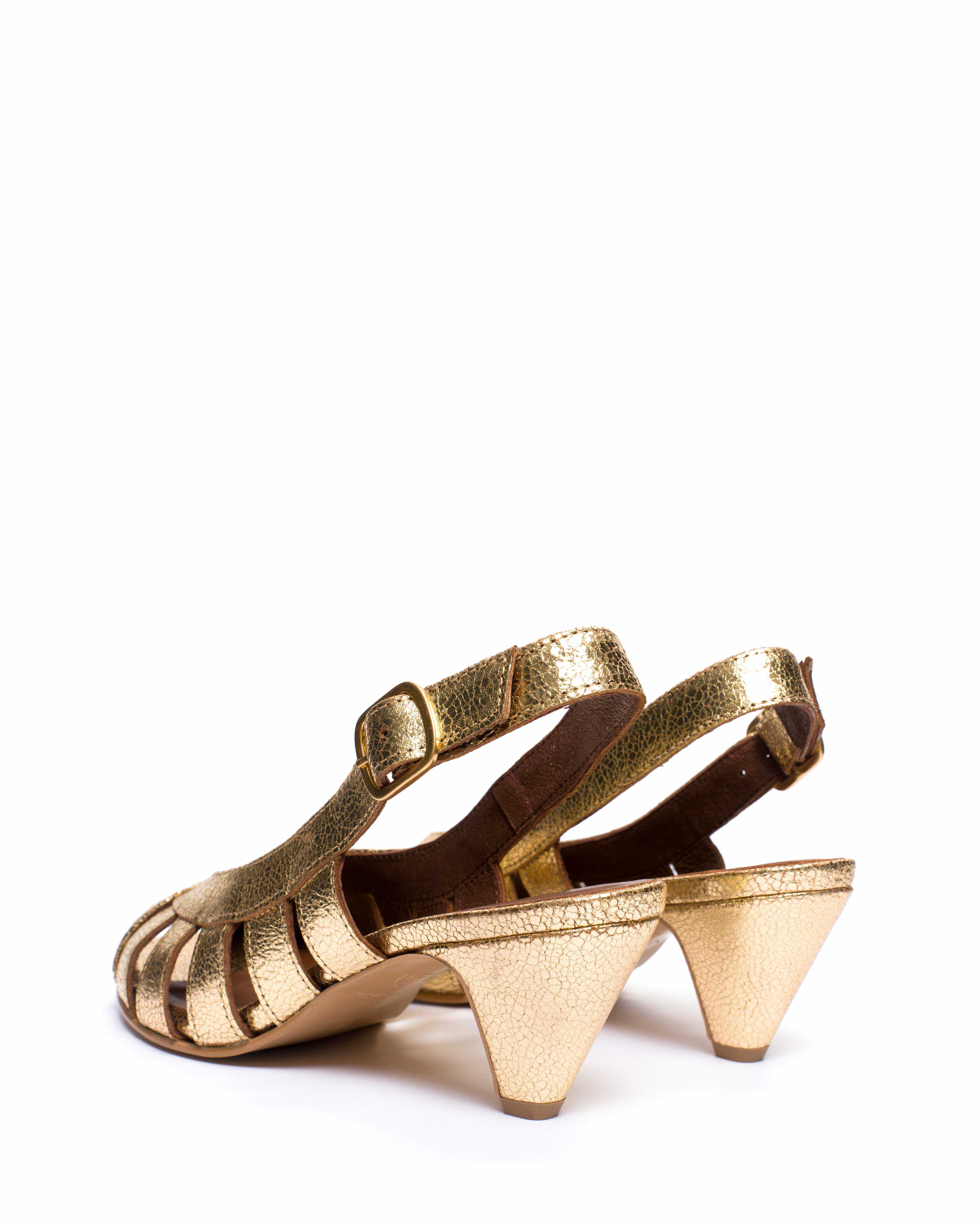 Sophie 50 stiletto Crackled metallic goat Gold - Image 4