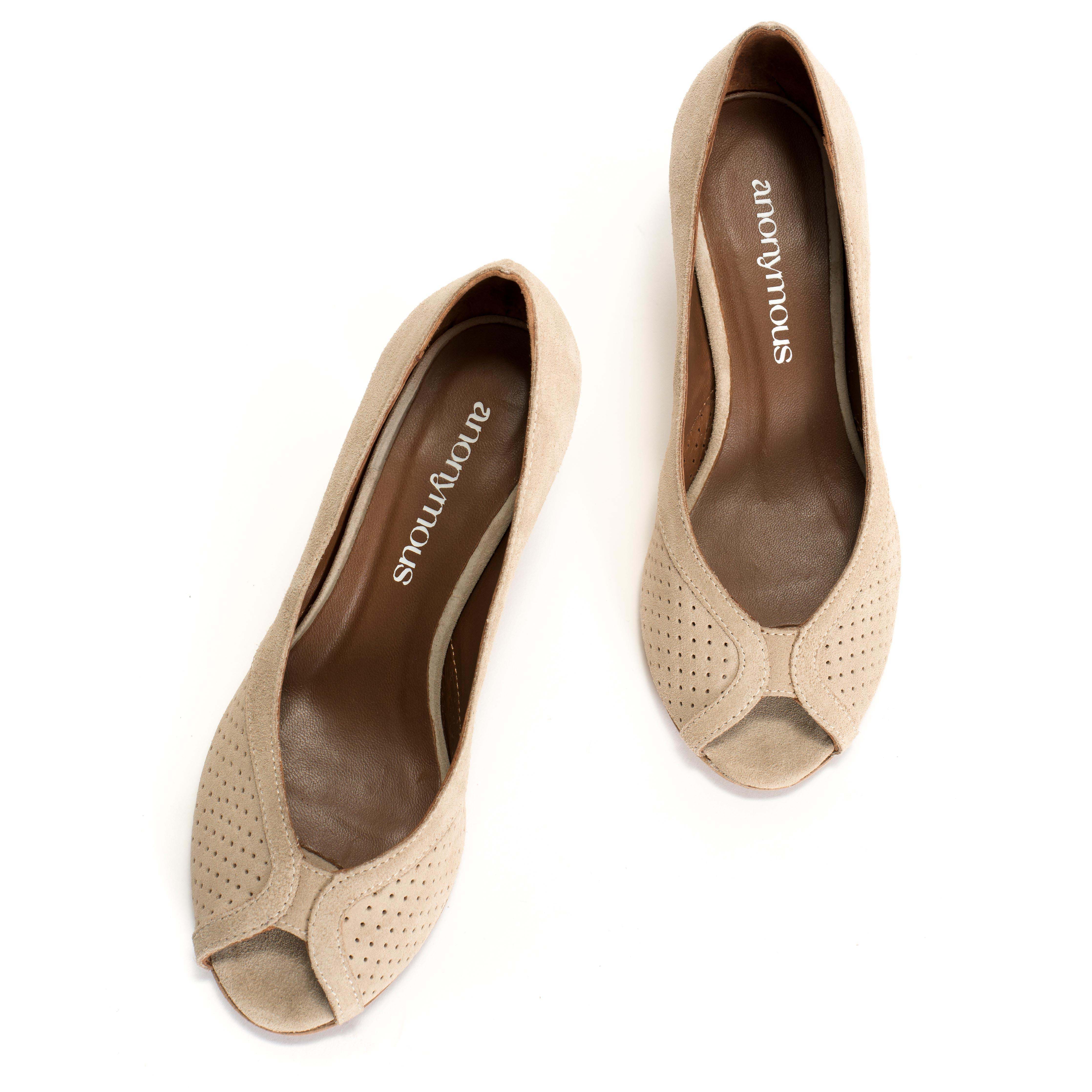 Tiffany stiletto Calf suede Vanilla cream - Image 3