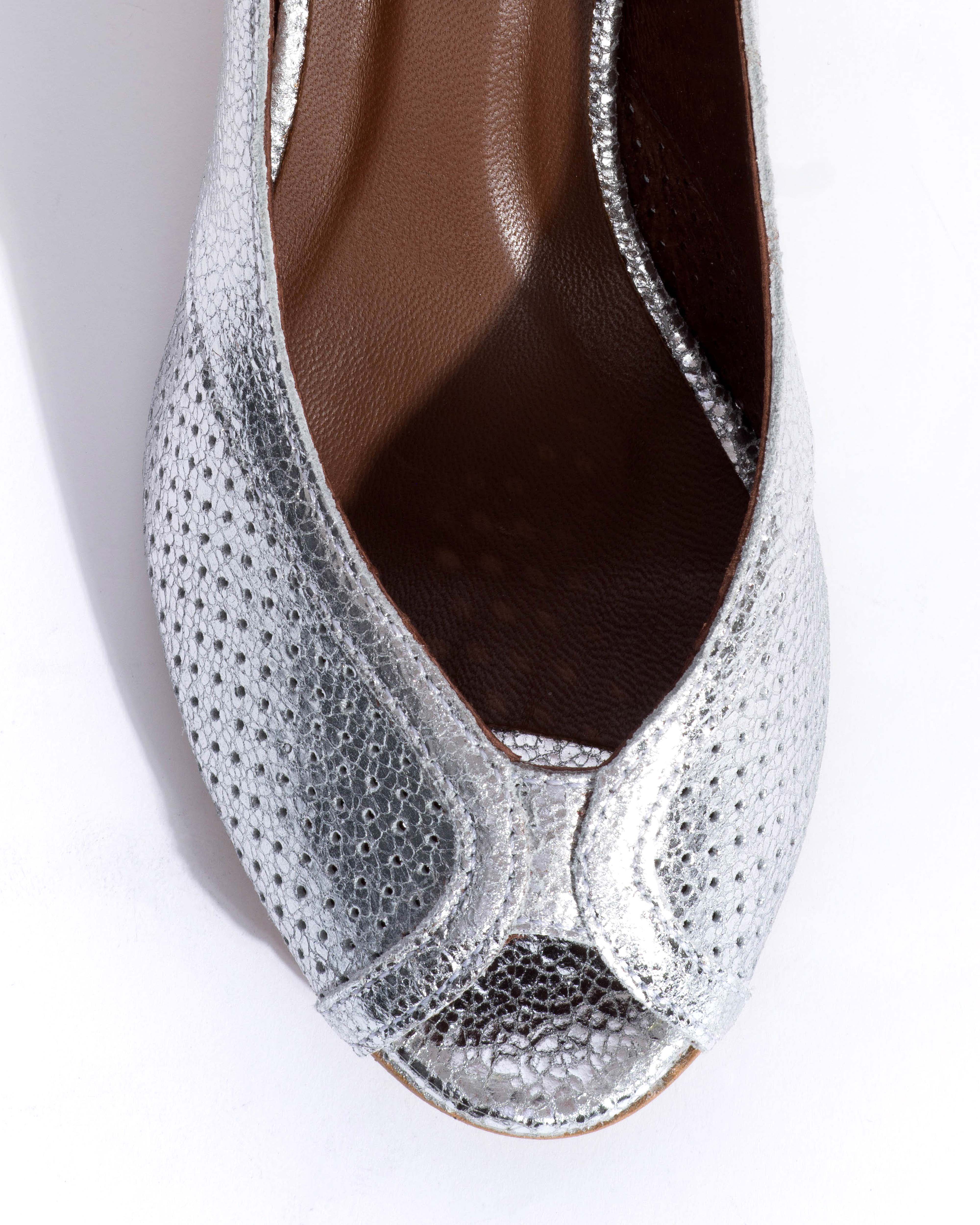 Tiffany stiletto Crackled metallic goat Silver - Image 5
