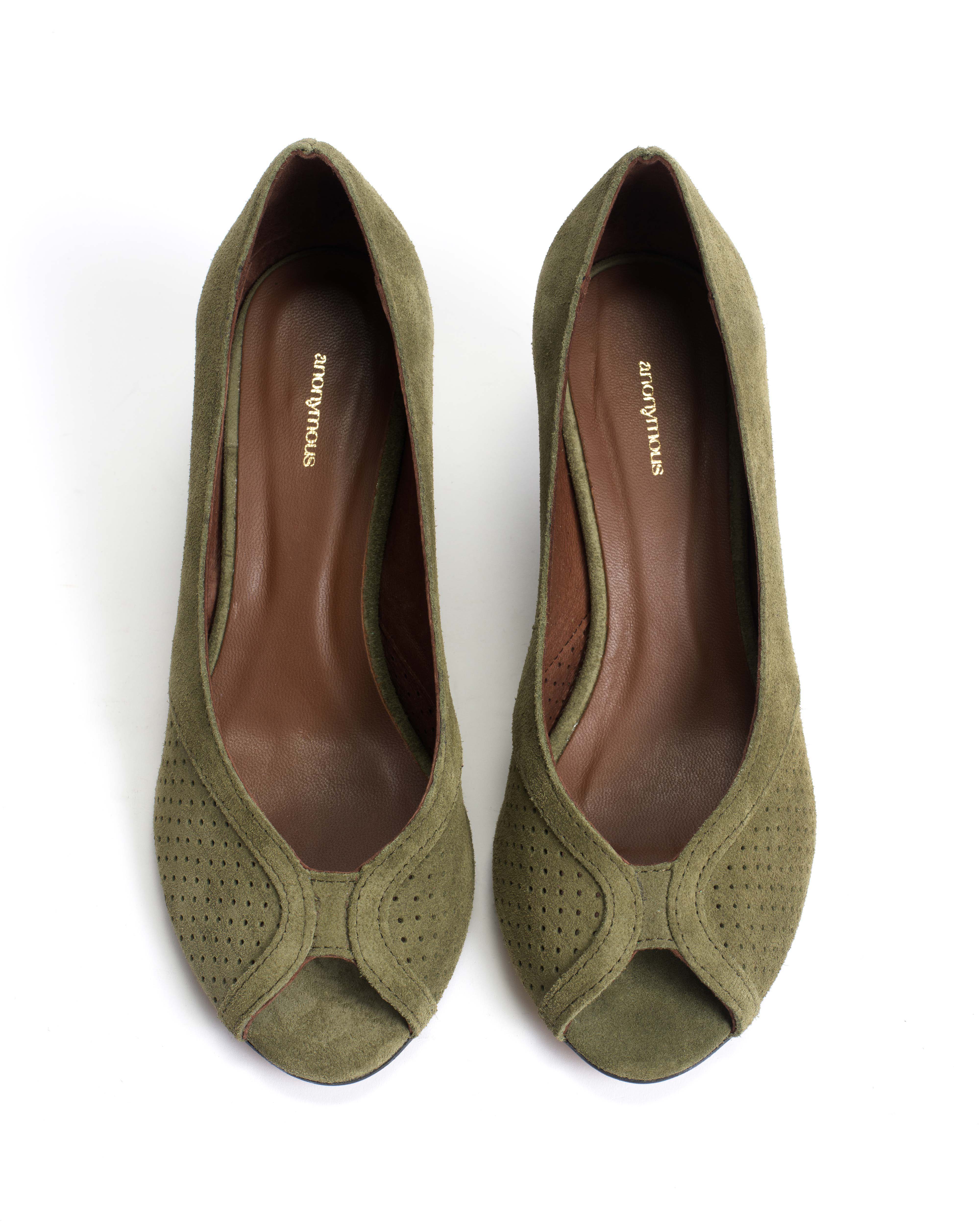 Tiffany triangle Calf suede Olive green - Image 3