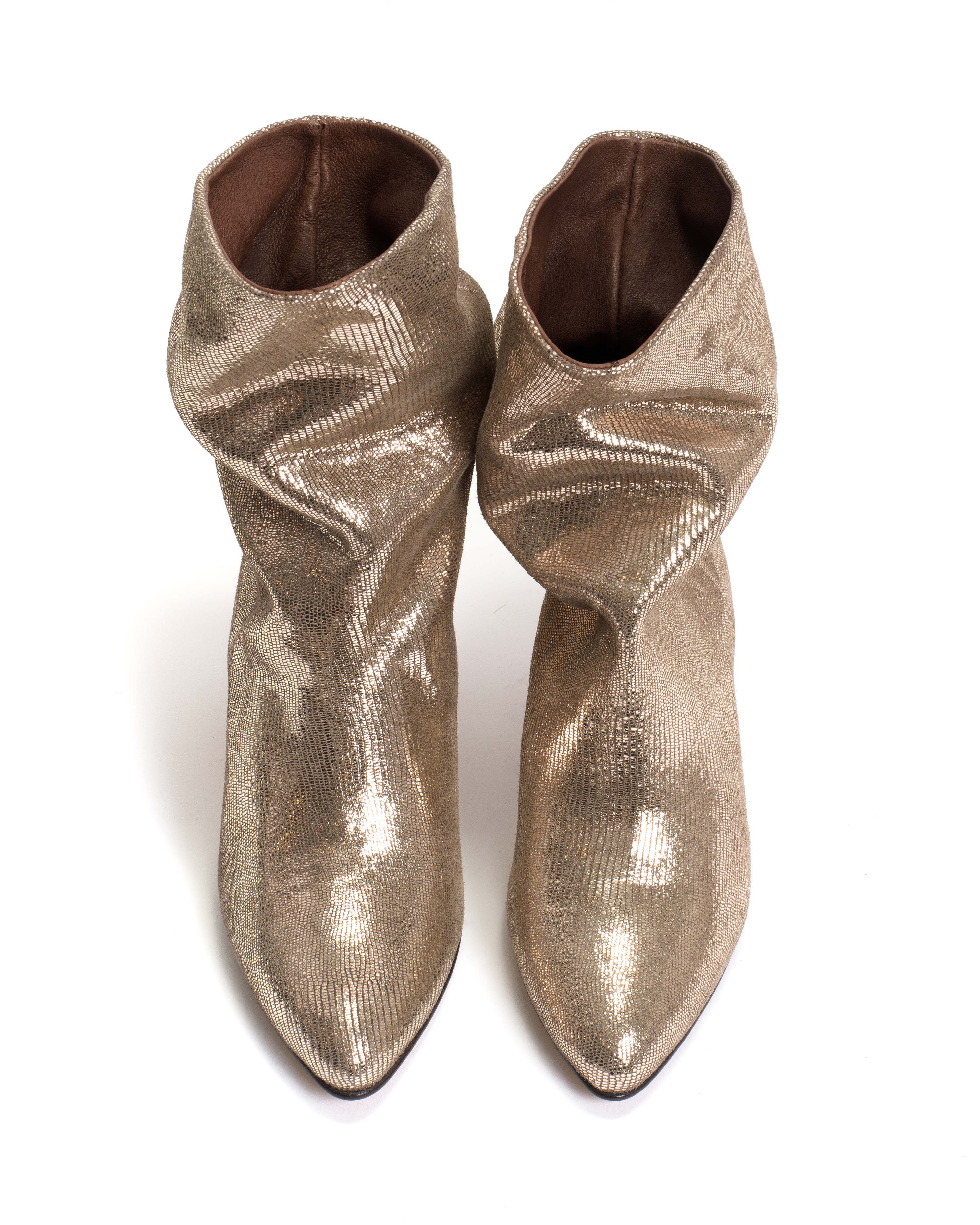 Vully 50 stiletto Lizard metallic goat Vintage champagne - Image 3