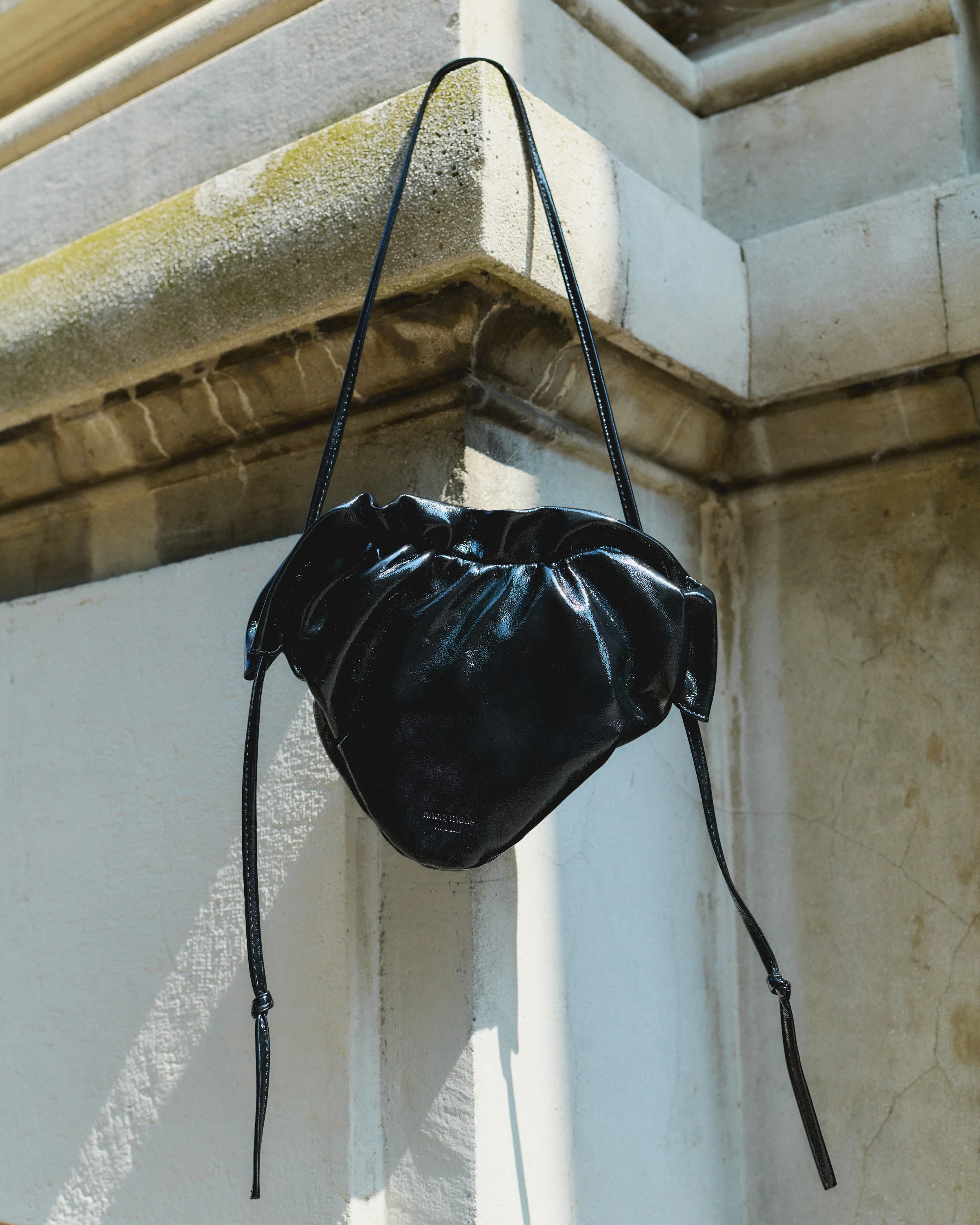 Zally classic heart bag Crinkled polished goat Black - Image 3