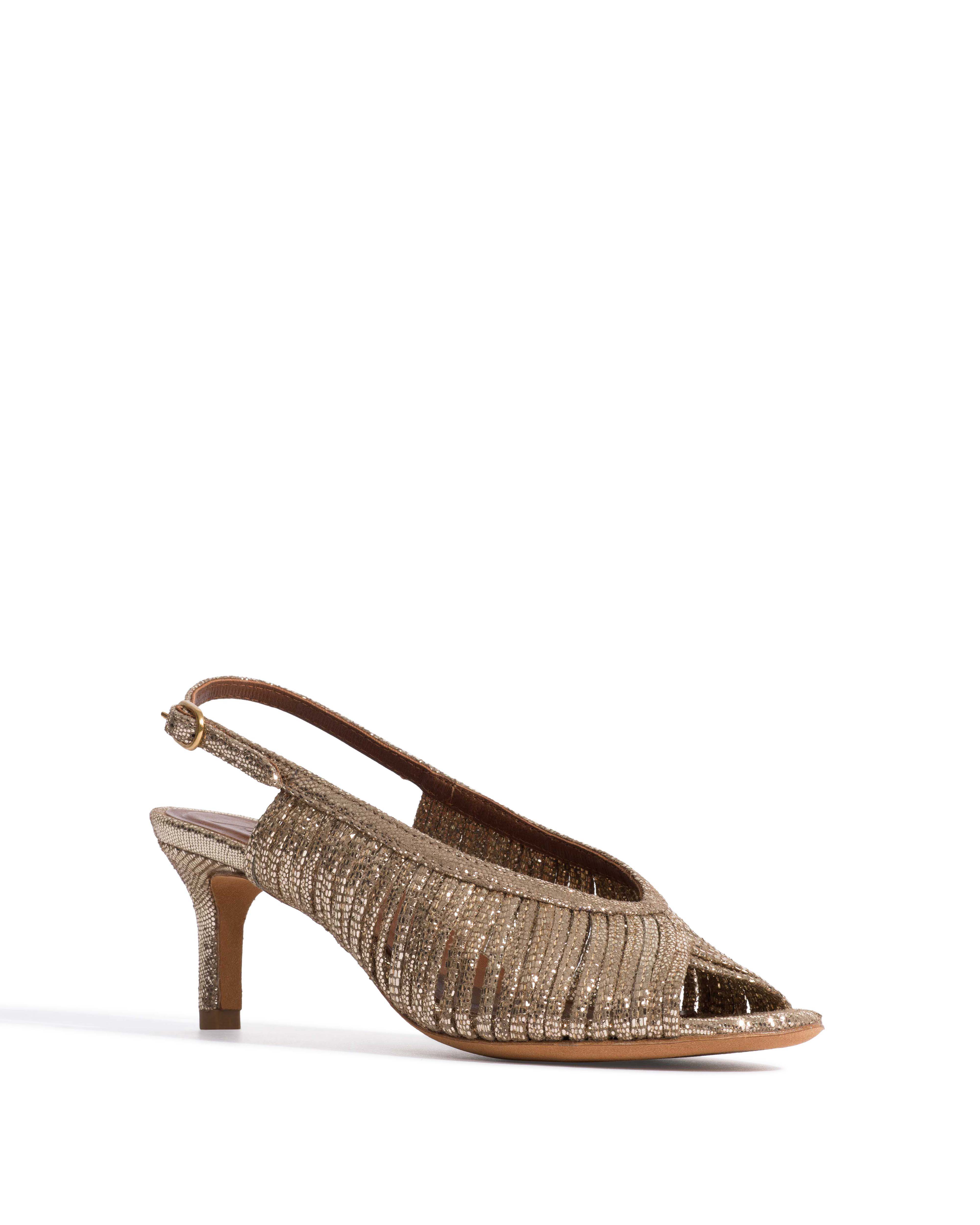 Zenia 55 Lizard metallic goat Vintage champagne - Image 2