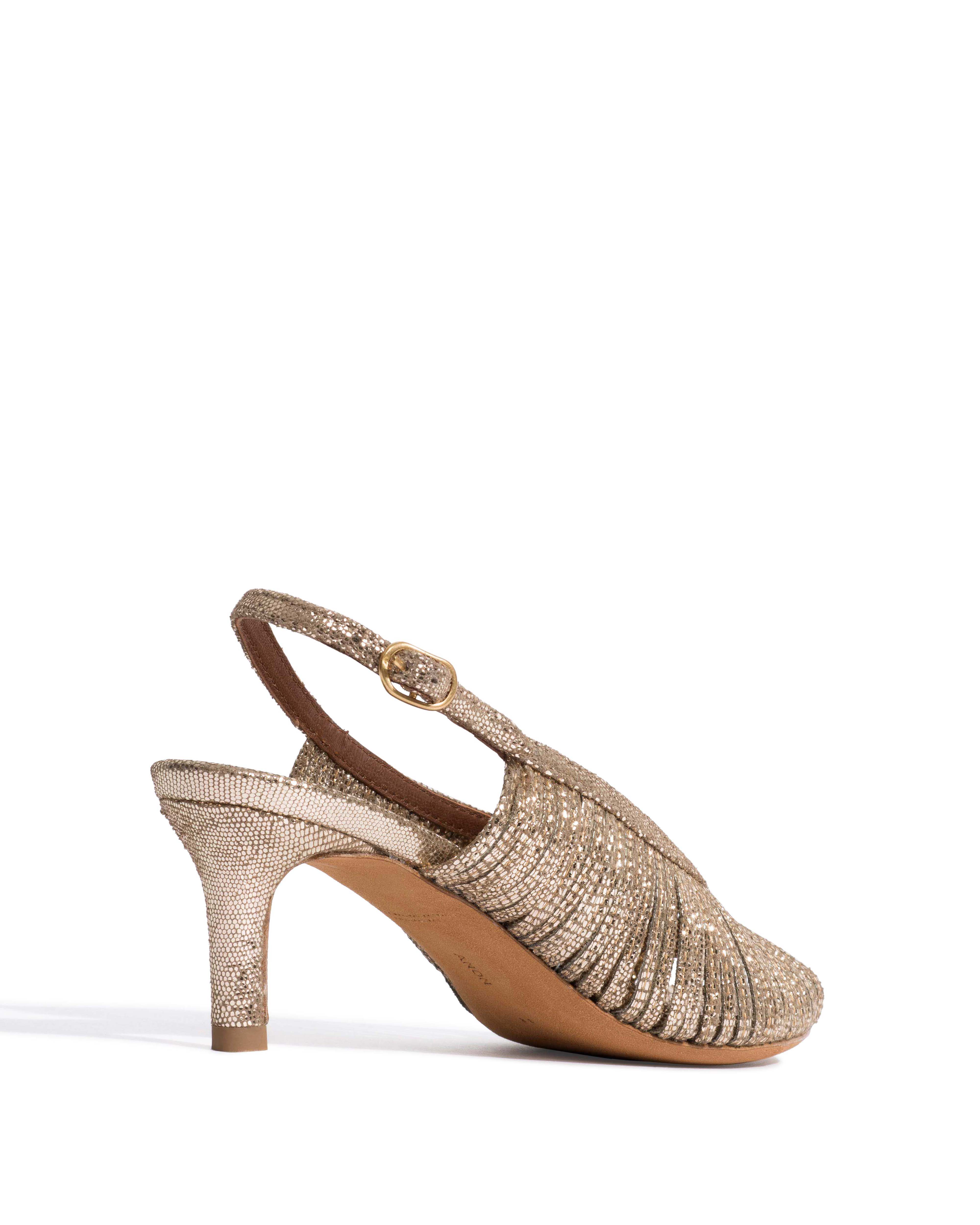 Zenia 55 Lizard metallic goat Vintage champagne - Image 3