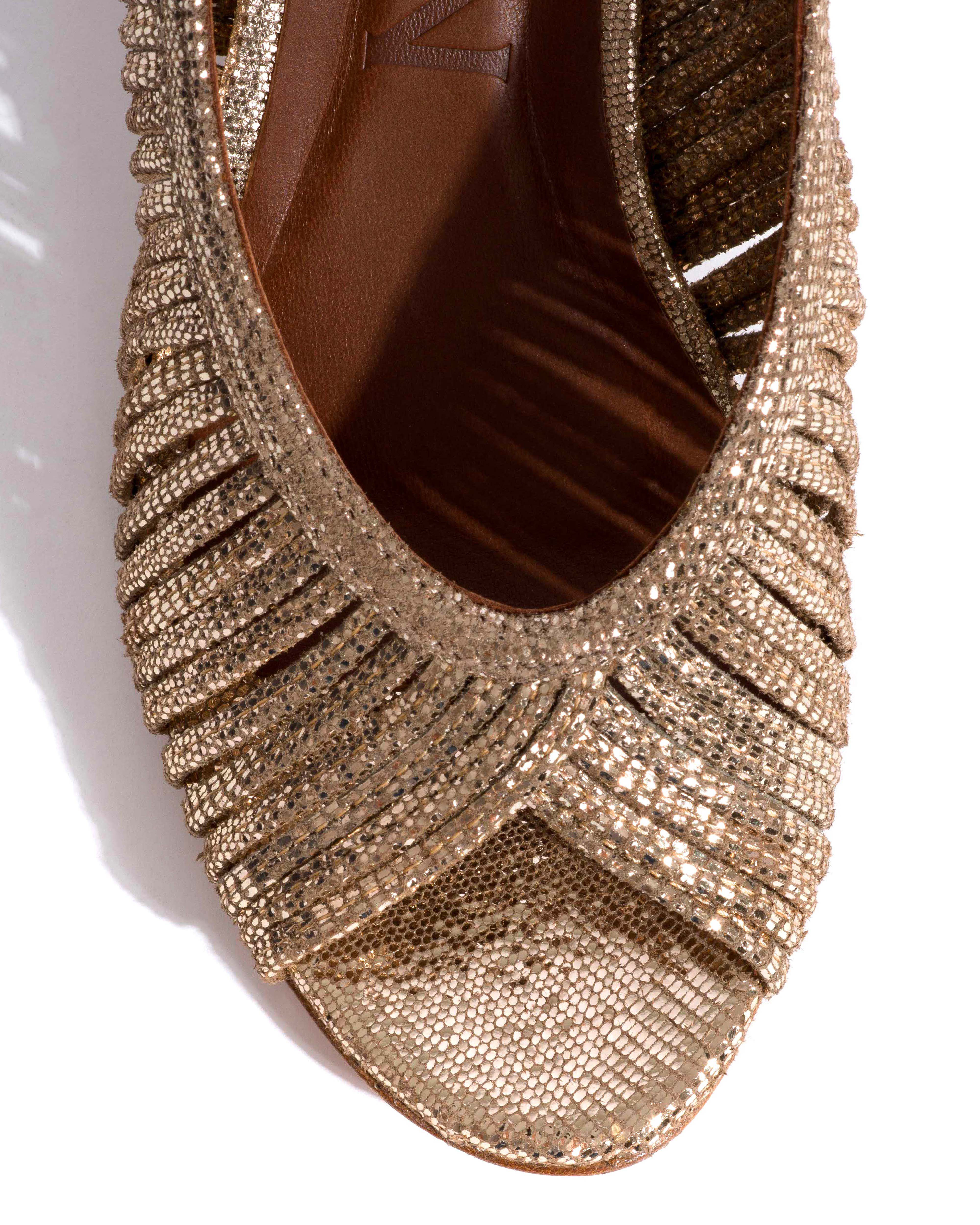 Zenia 55 Lizard metallic goat Vintage champagne - Image 5
